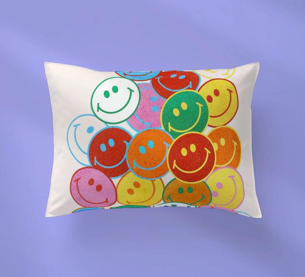 Retro Smiley Face Fun Art Print cuscino da showmemars