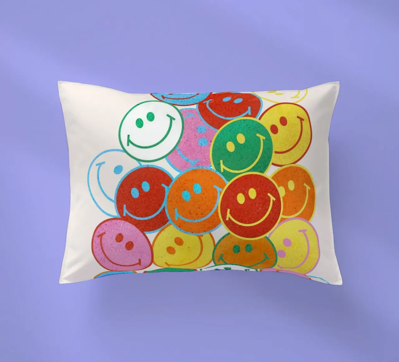 Retro Smiley Face Fun Art Print cojín de showmemars