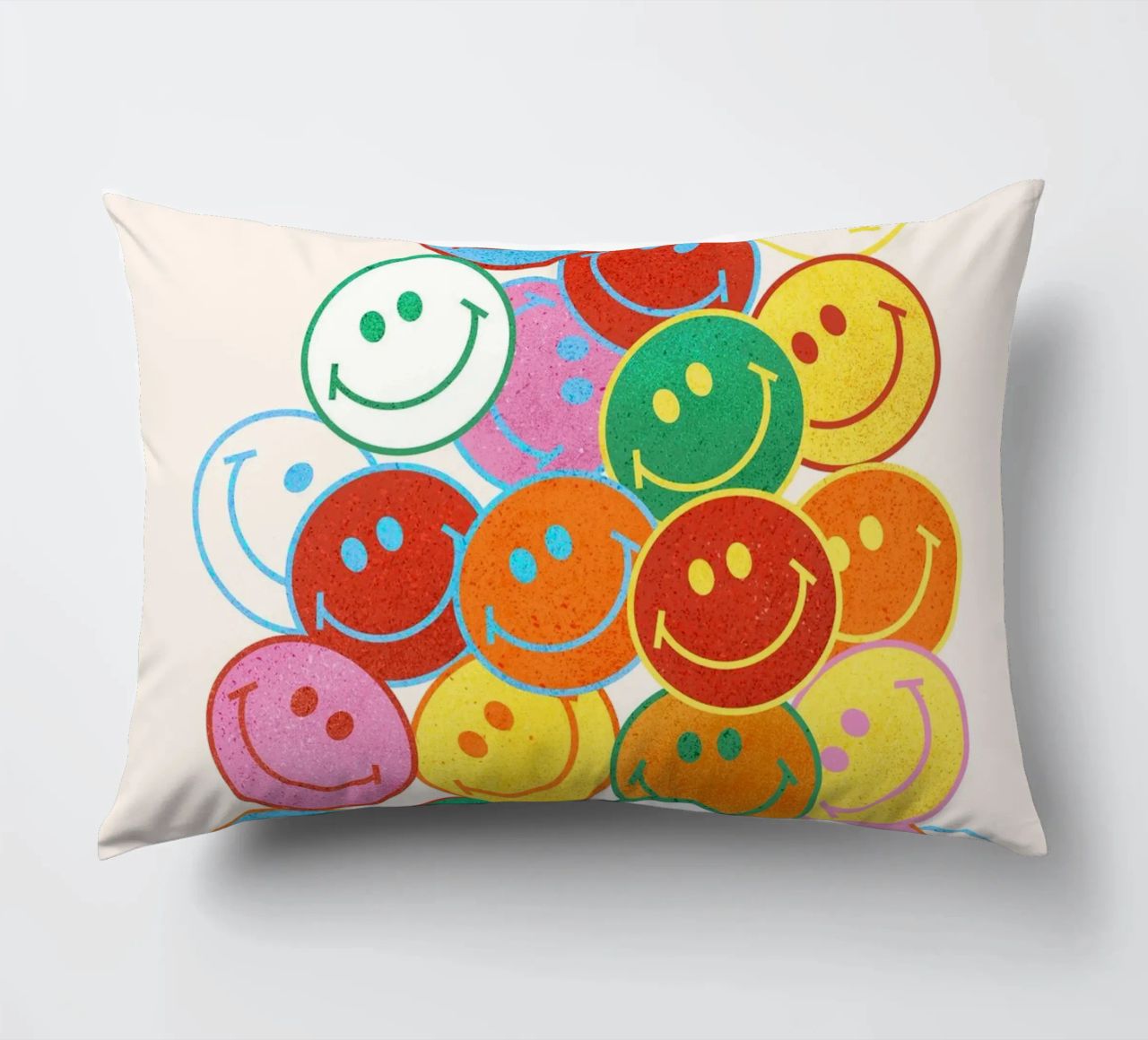 Retro Smiley Face Fun Art Print cuscino da showmemars