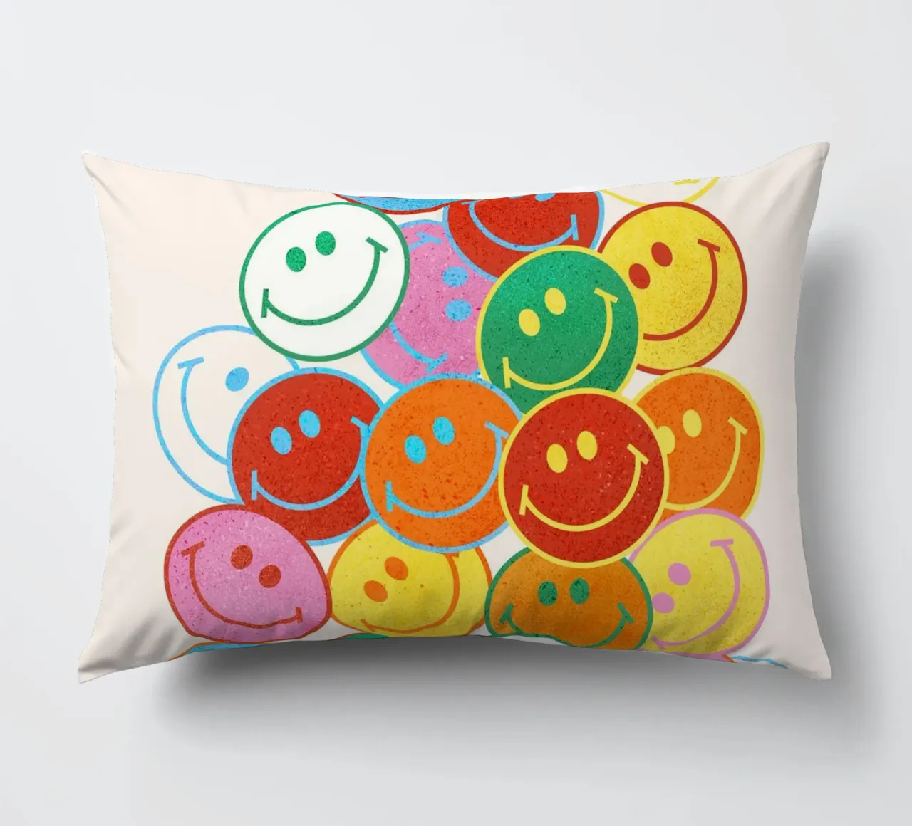 Retro Smiley Face Fun Art Print cuscino da showmemars