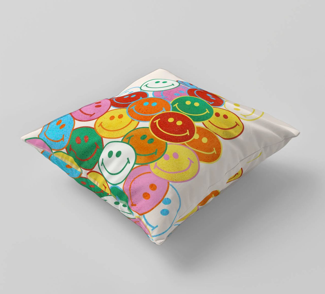Retro Smiley Face Fun Art Print cuscino da showmemars