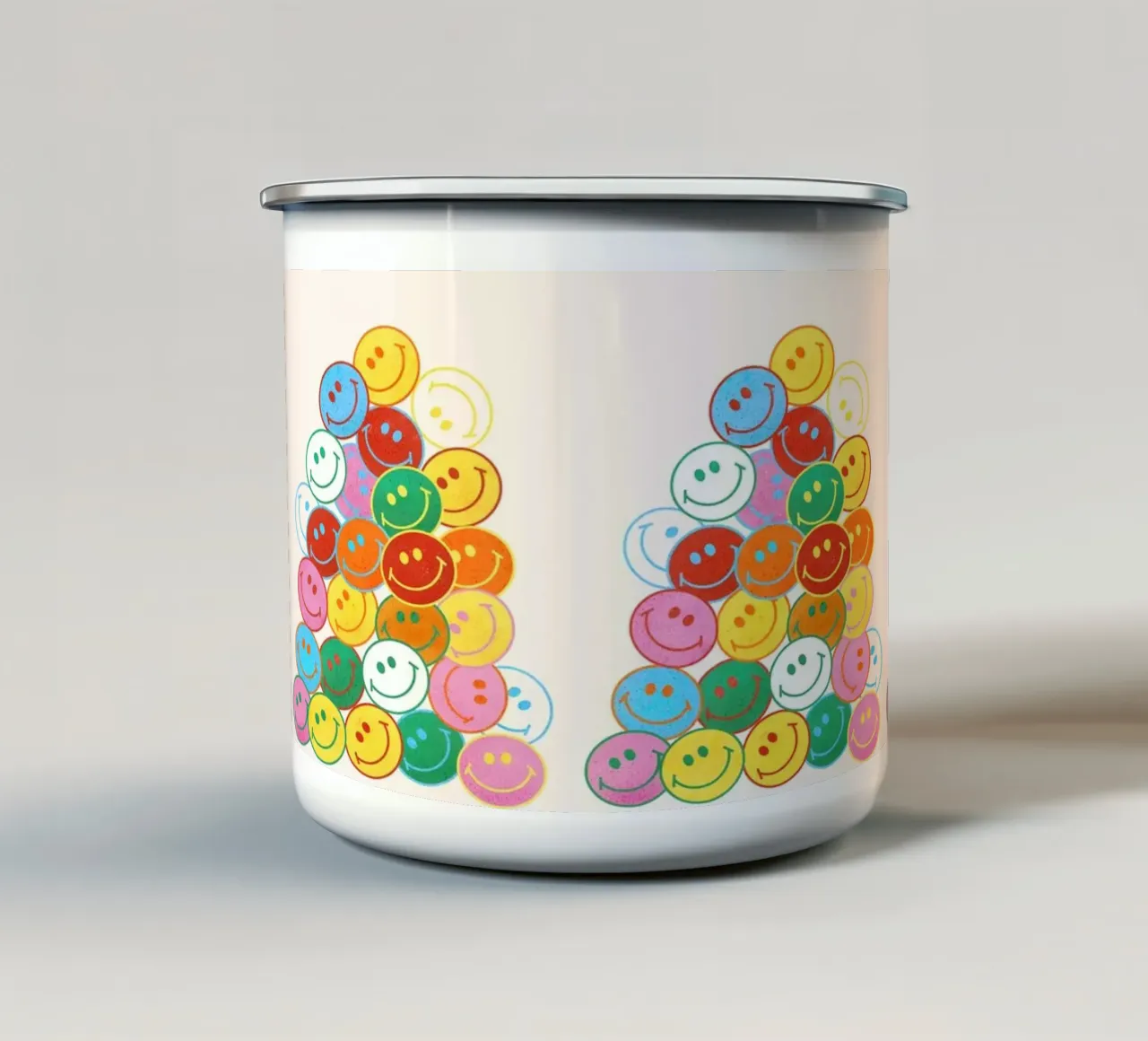 Retro Smiley Face Fun Art Print taza de esmalte de showmemars