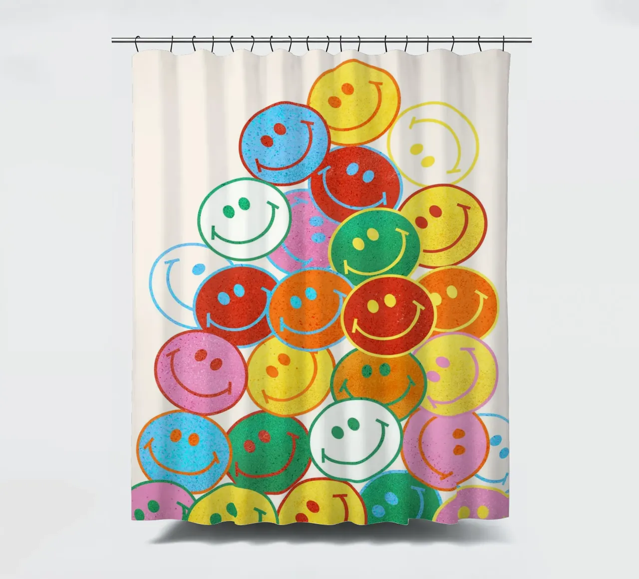 Retro Smiley Face Fun Art Print tenda da doccia da showmemars