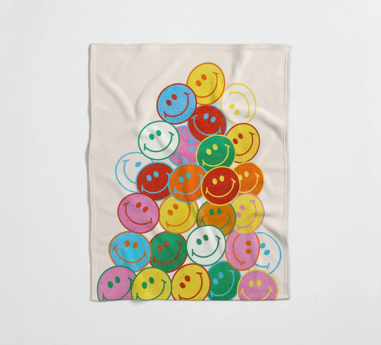 Retro Smiley Face Fun Art Print coperta in pile da showmemars