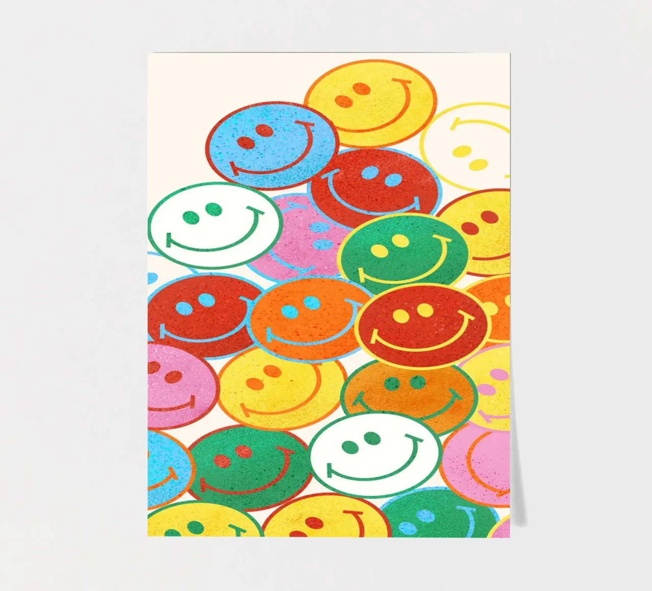 Retro Smiley Face Fun Art Print Stickerbogen von showmemars