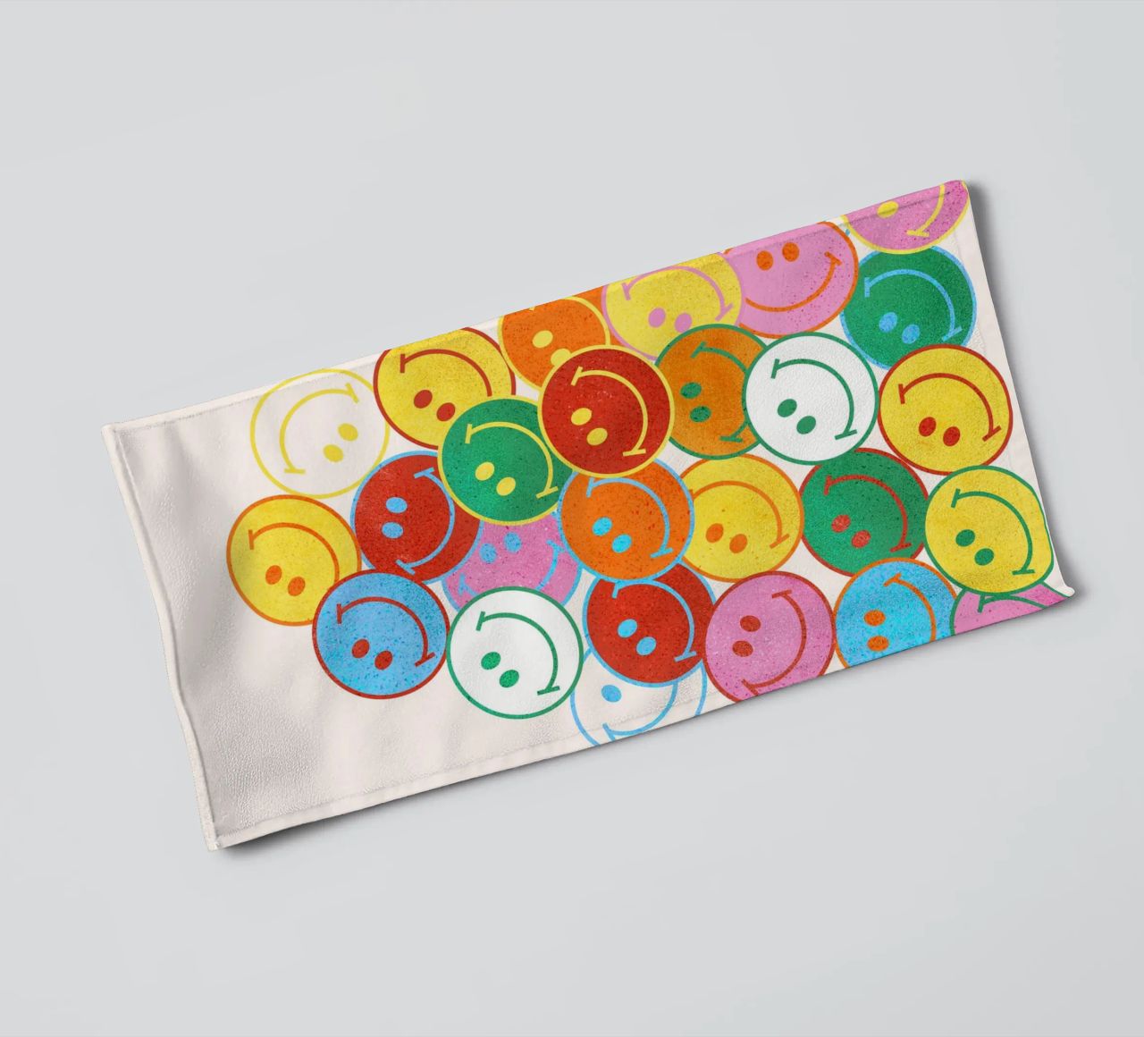 Retro Smiley Face Fun Art Print asciugamano da bagno da showmemars