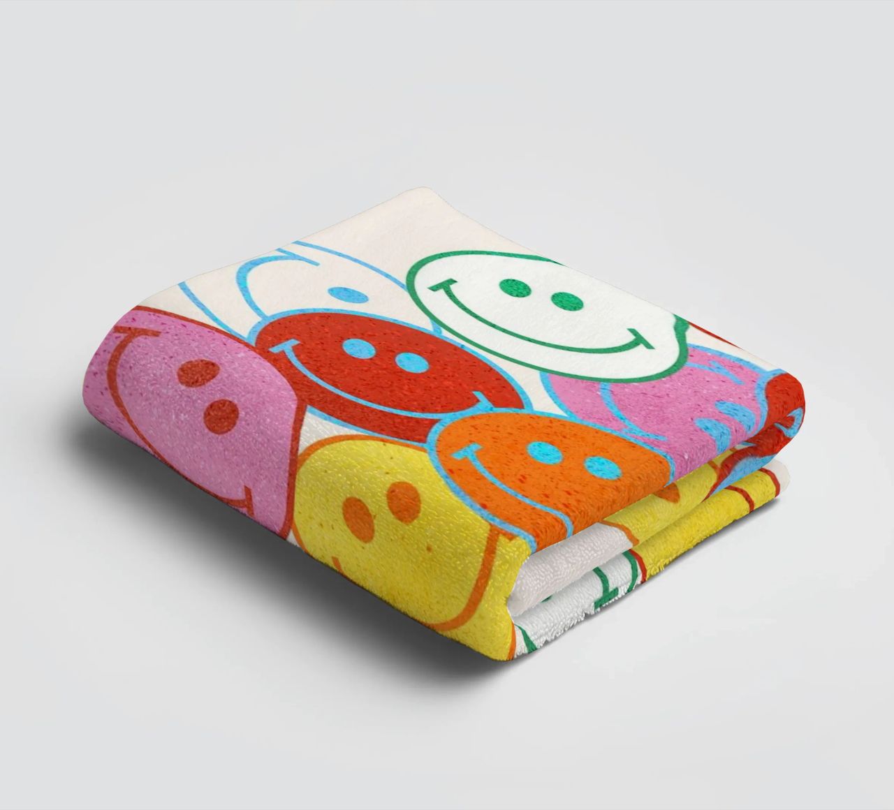 Retro Smiley Face Fun Art Print asciugamano da bagno da showmemars