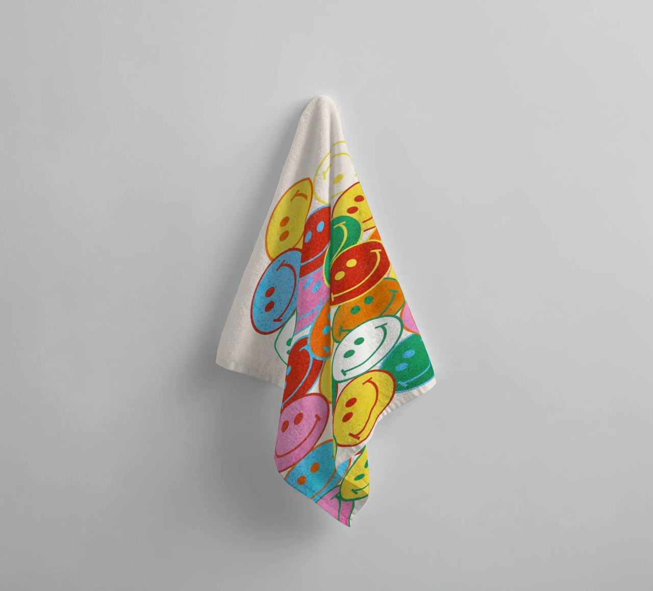 Retro Smiley Face Fun Art Print asciugamano da bagno da showmemars