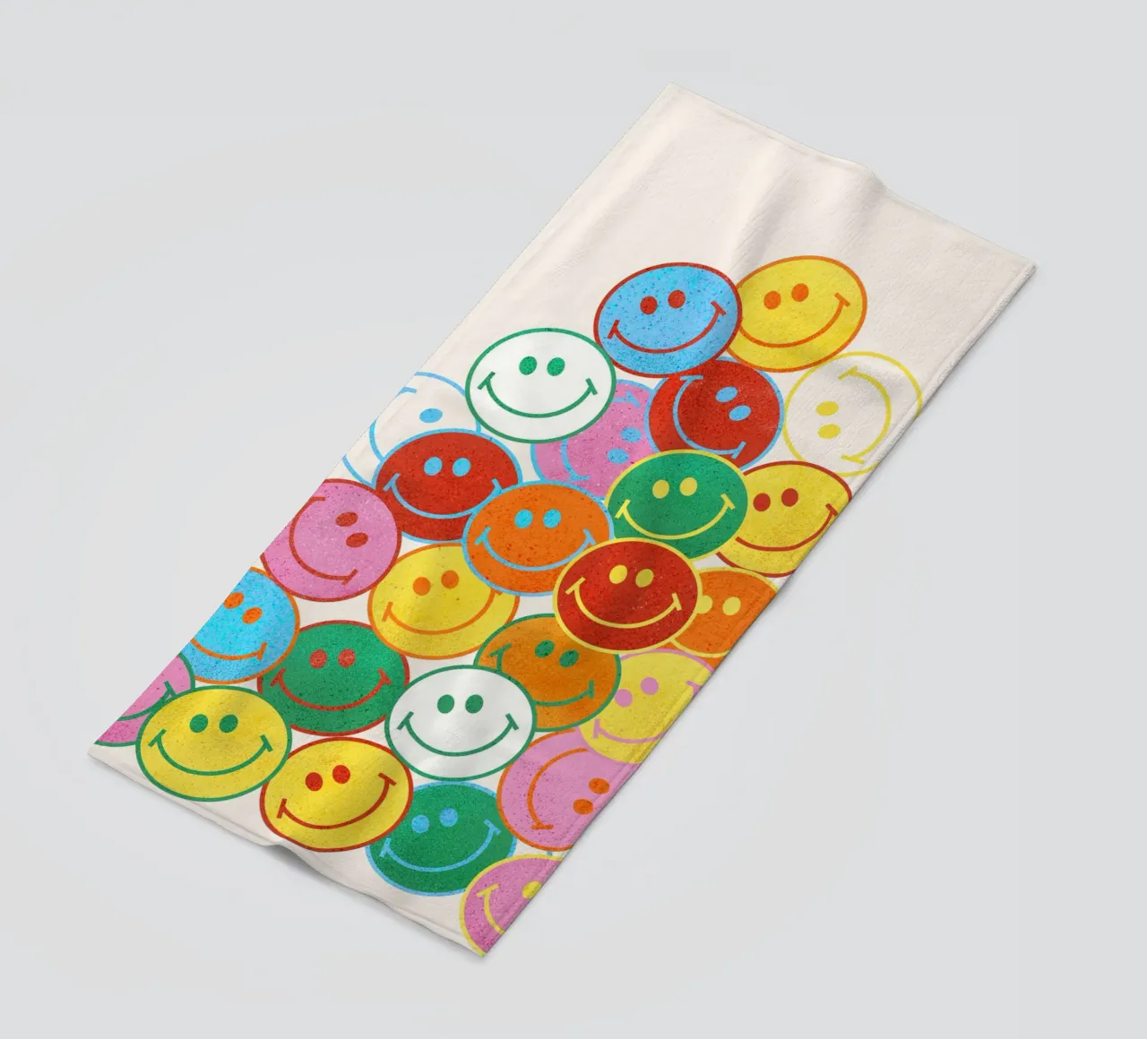 Retro Smiley Face Fun Art Print telo mare da showmemars