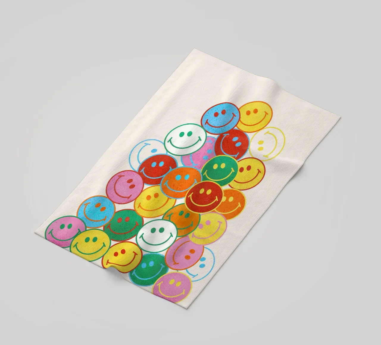 Retro Smiley Face Fun Art Print telo mare da showmemars