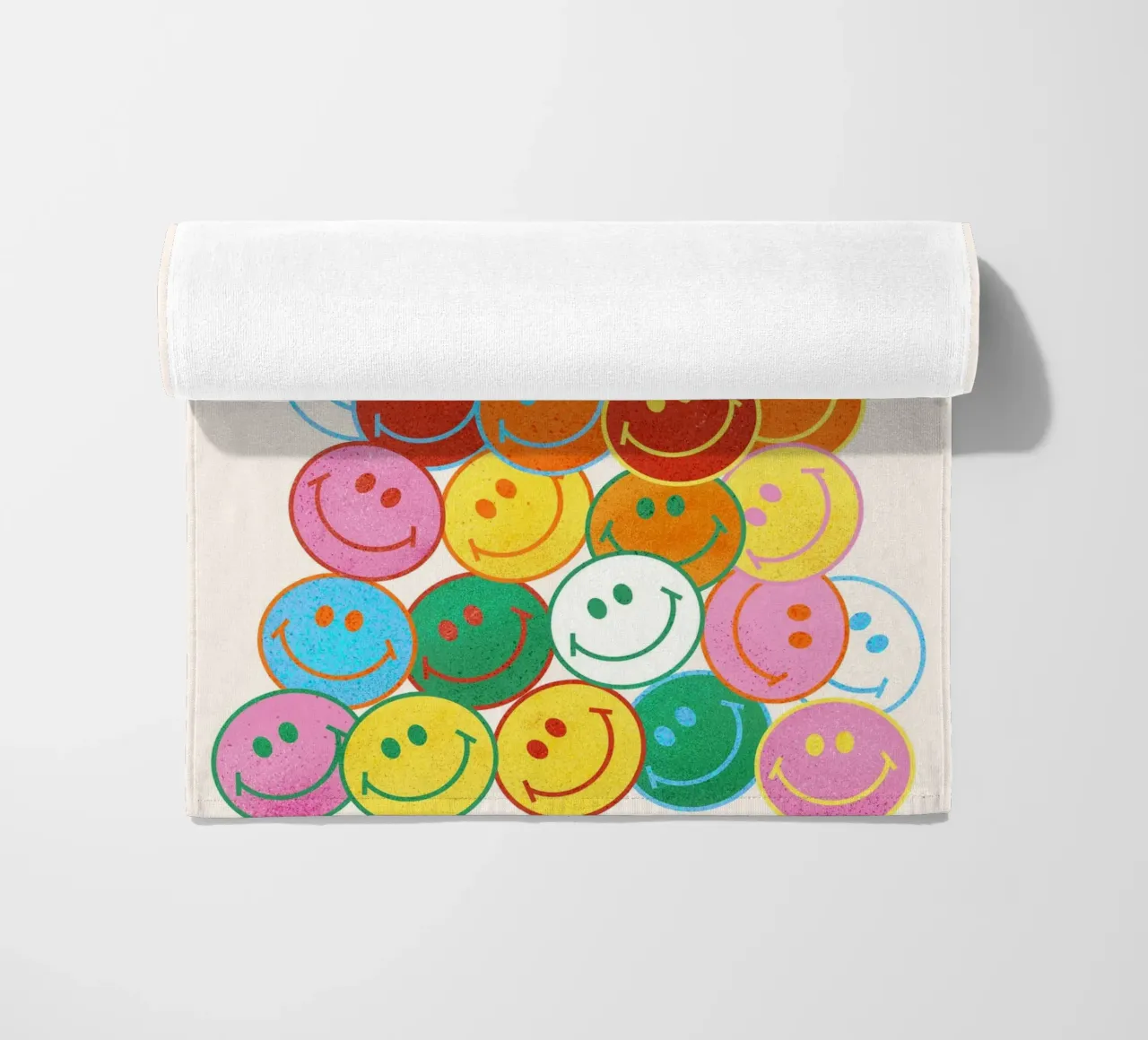 Retro Smiley Face Fun Art Print telo mare da showmemars