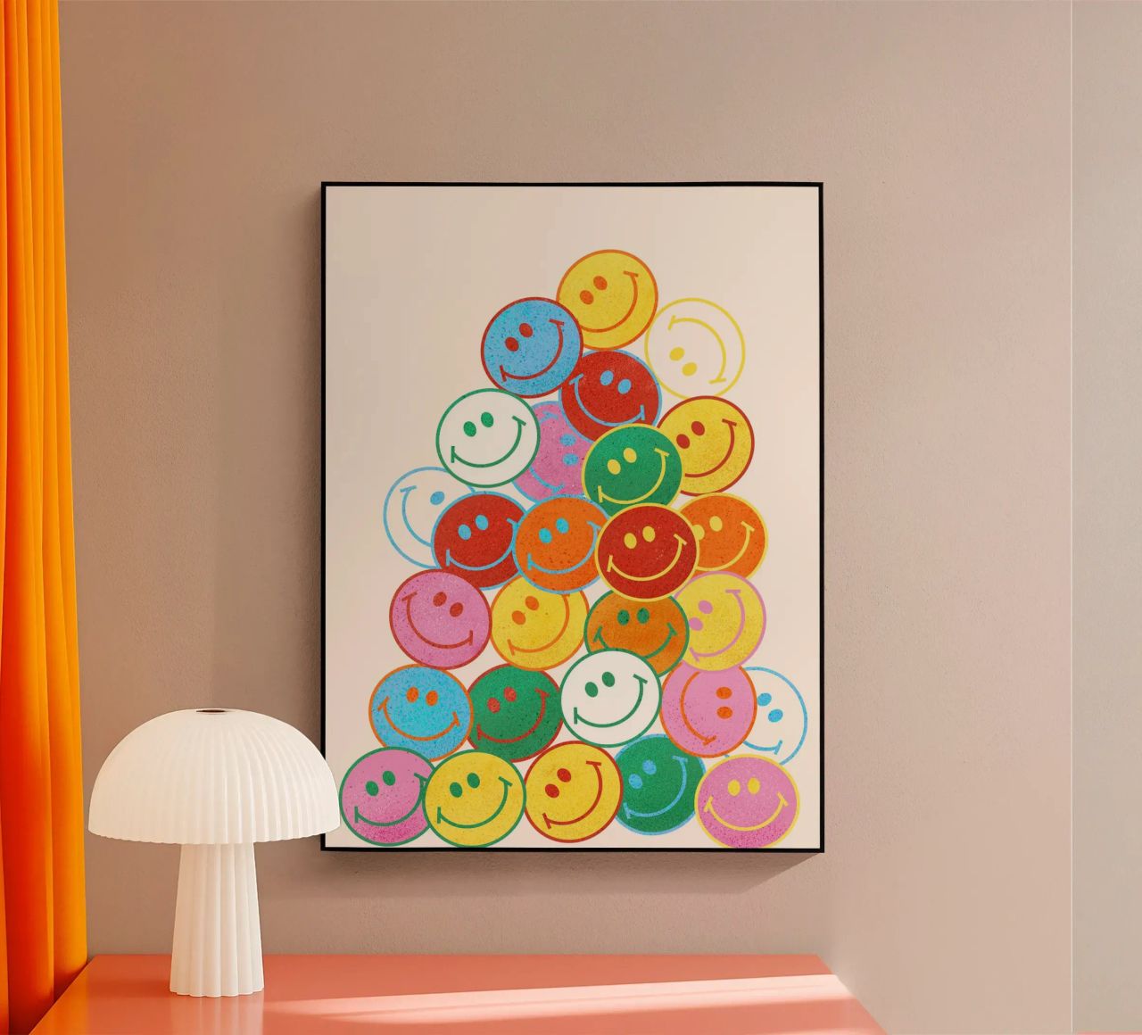 Retro Smiley Face Fun Art Print plexiglass da showmemars