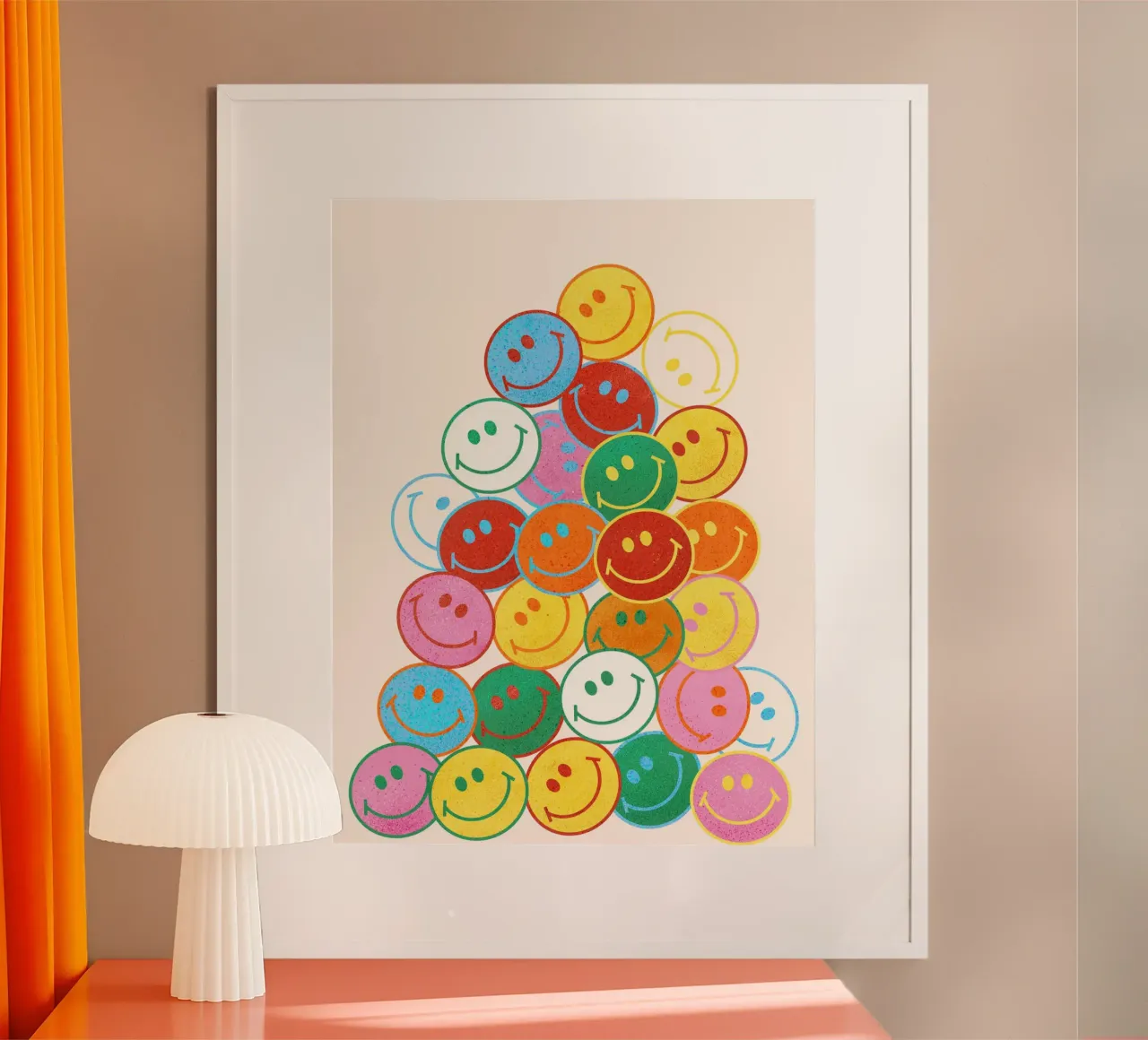 Retro Smiley Face Fun Art Print carta hahnemühle da showmemars