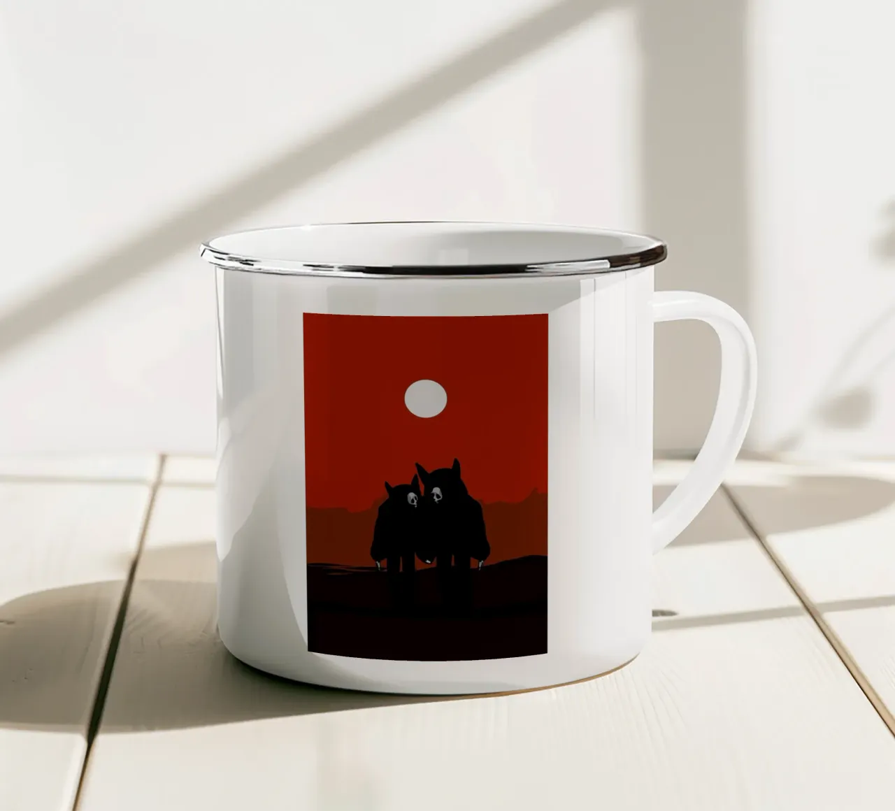 Valentine's Day enamel mug by AS Art