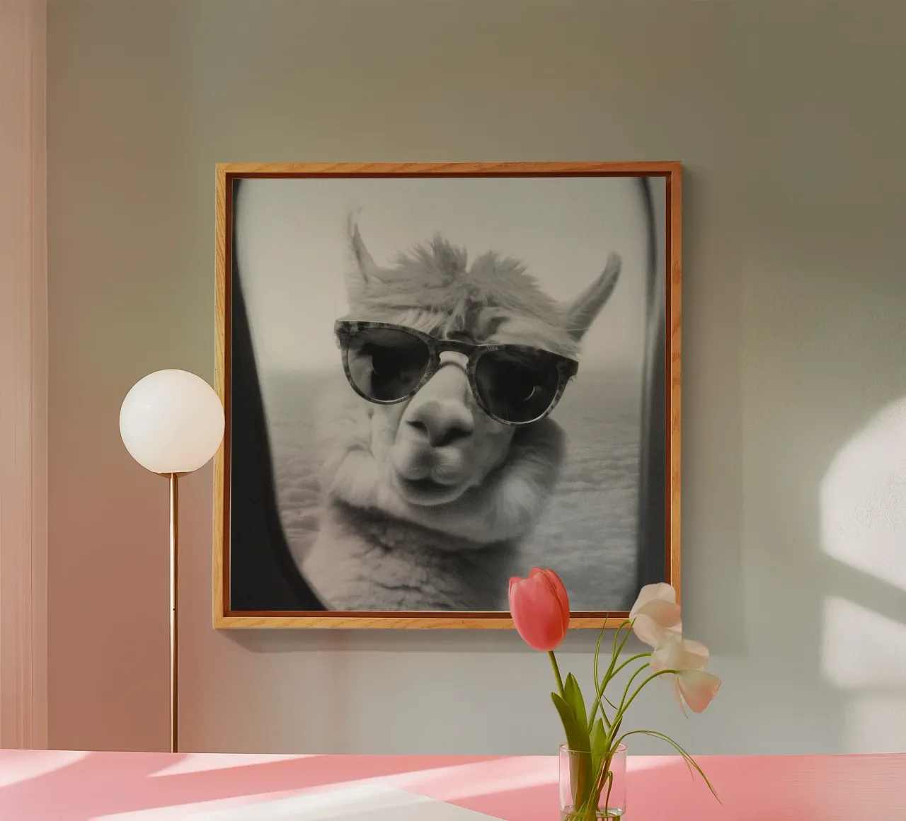 Funny Llama Square plexiglass da Dagmar Pels