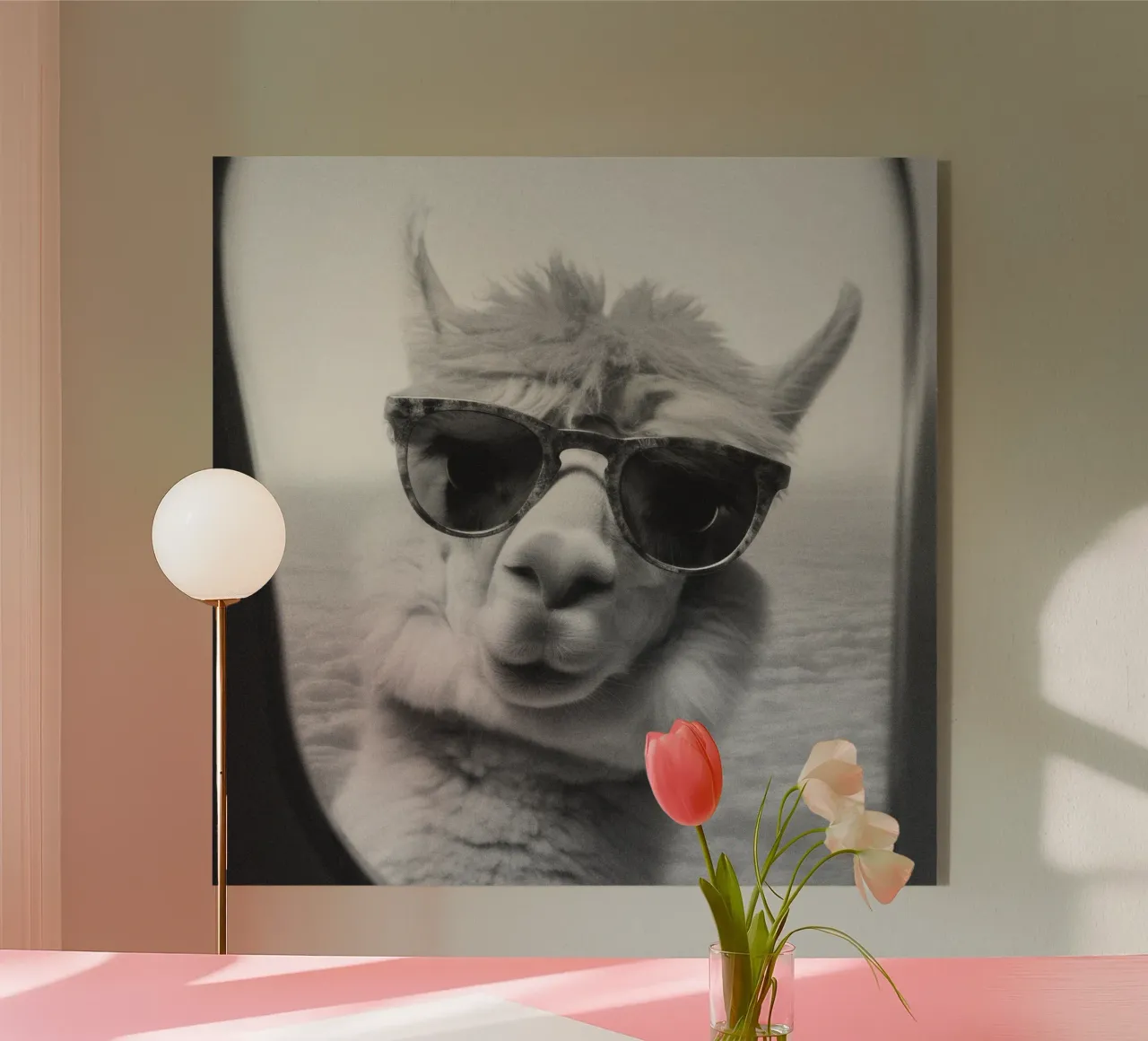 Funny Llama Square plexiglass da Dagmar Pels