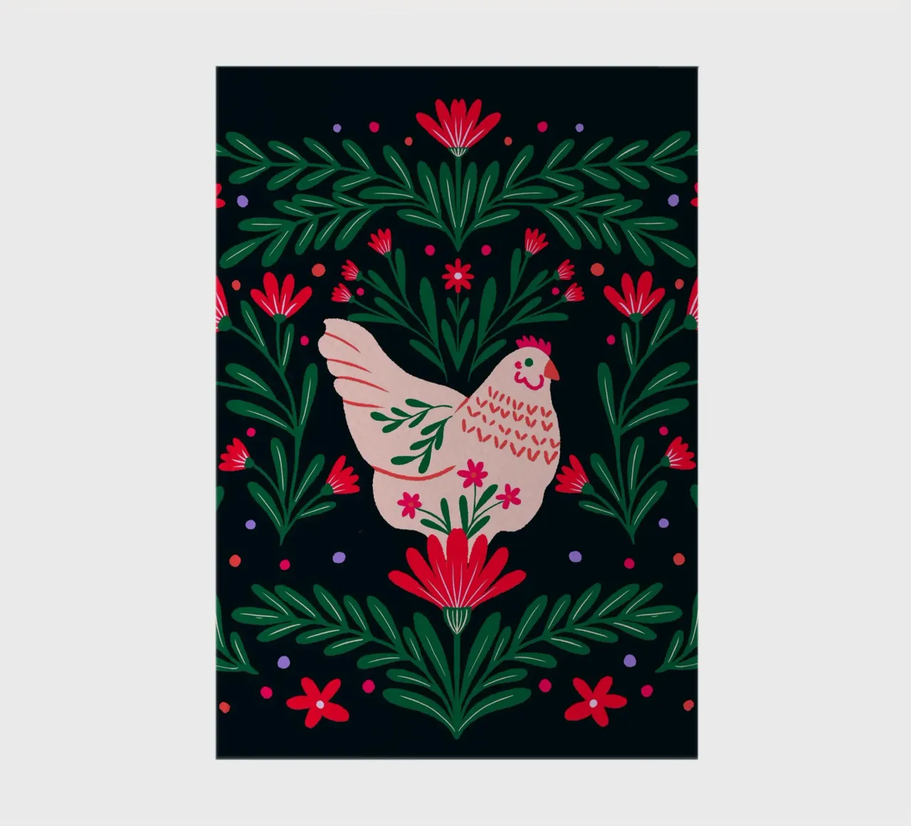 Pollo in fiore - verde e rosso diario da Wackapacka