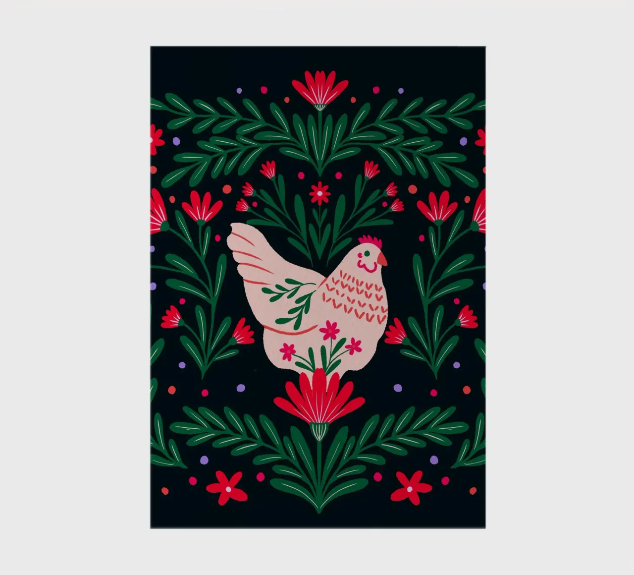 Pollo in fiore - verde e rosso diario da Wackapacka