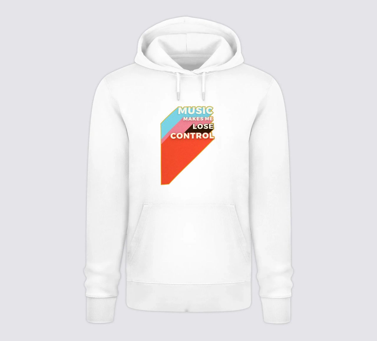 Music Makes Me Lose Control – Bold Retro Typography felpa con cappuccio da showmemars