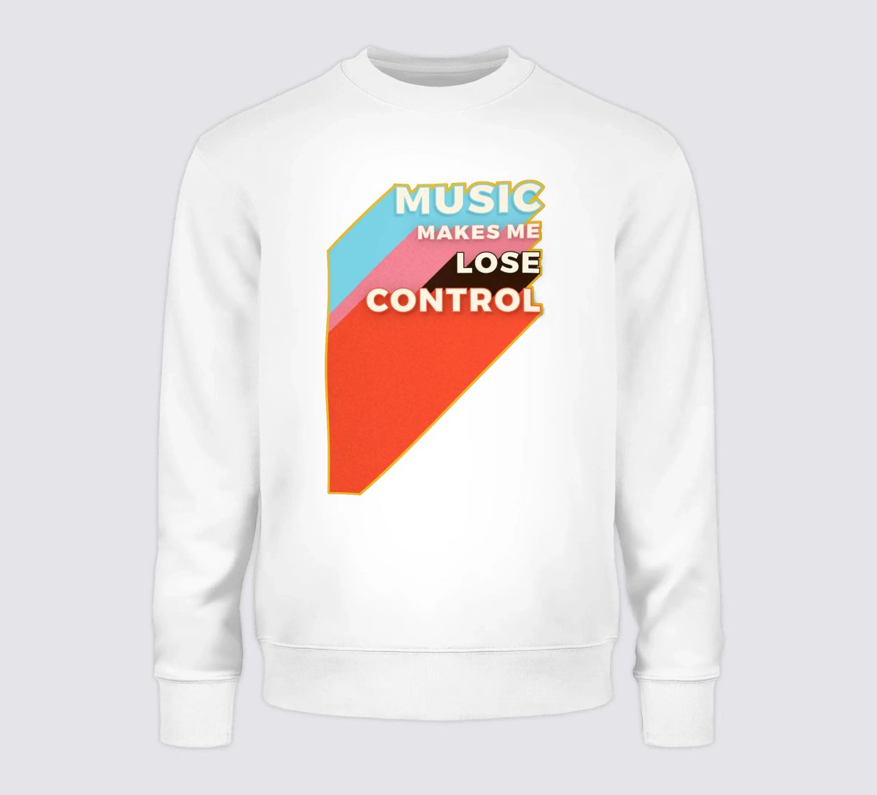Music Makes Me Lose Control – Bold Retro Typography felpa da showmemars