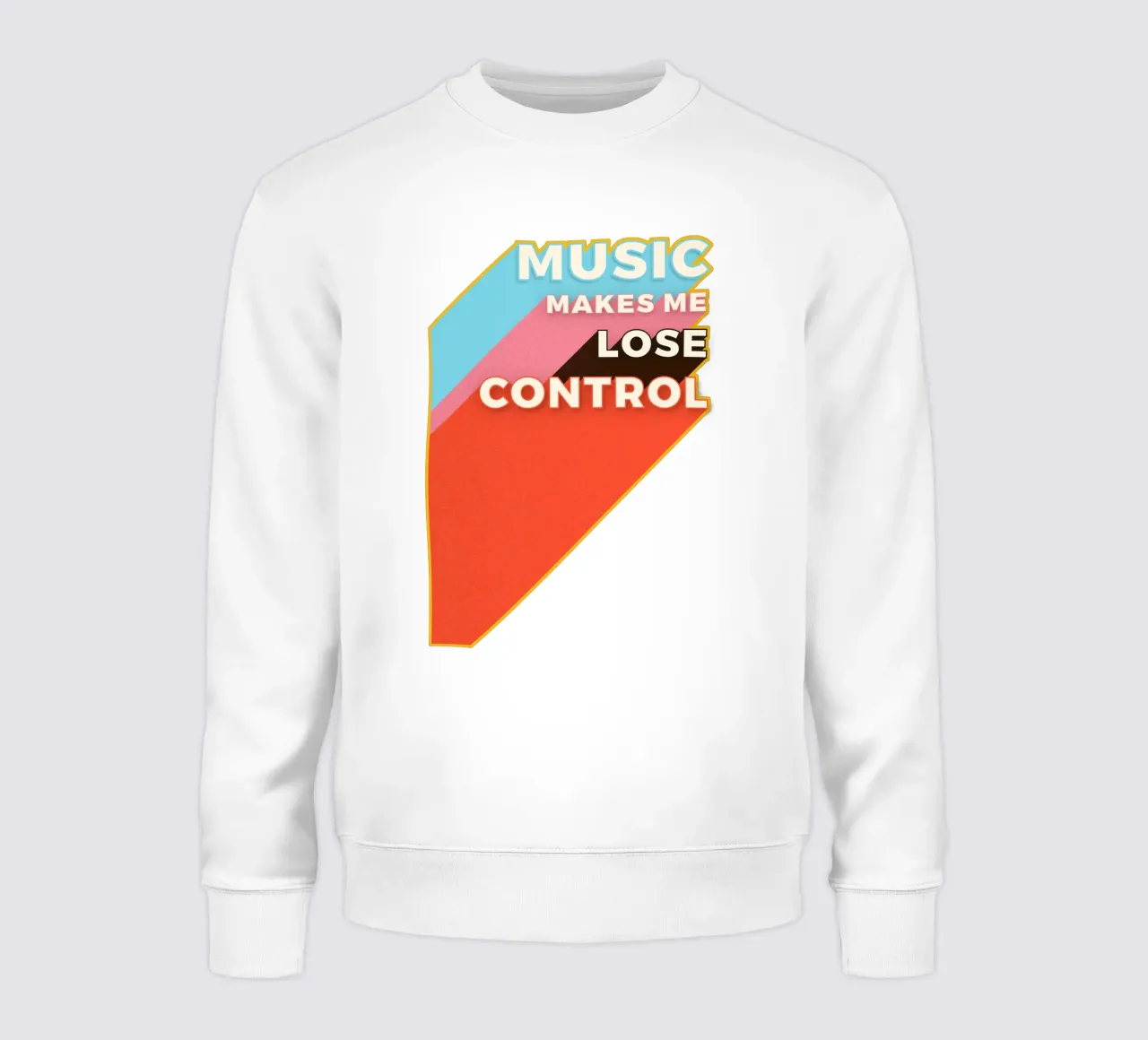 Music Makes Me Lose Control – Bold Retro Typography felpa da showmemars