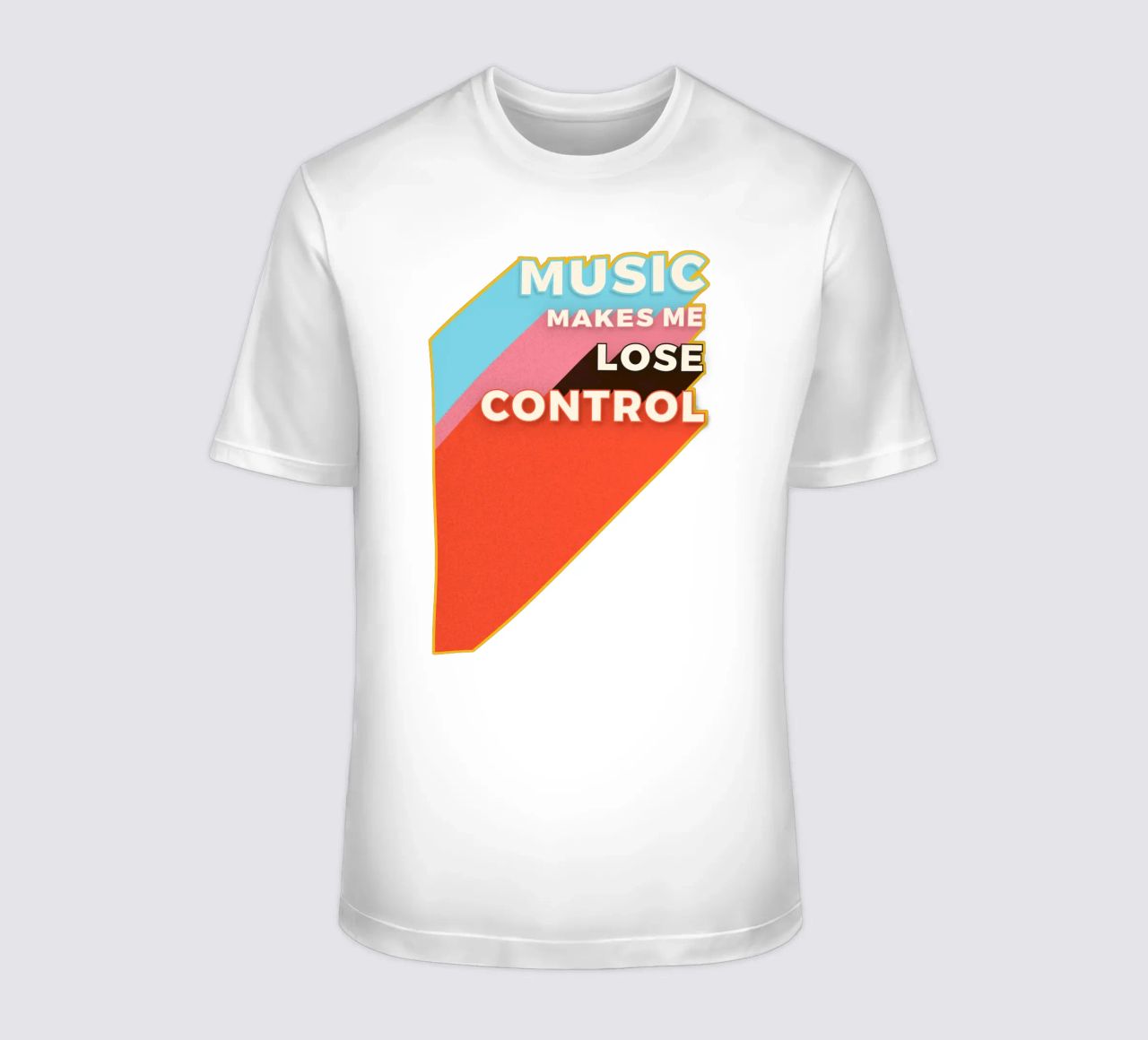 Music Makes Me Lose Control – Bold Retro Typography t-shirt da showmemars