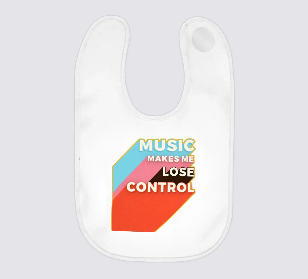 Music Makes Me Lose Control – Bold Retro Typography bavaglino da showmemars