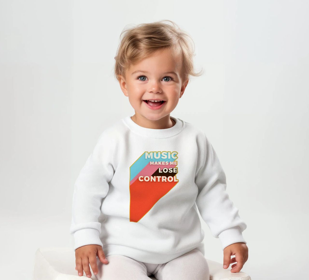 Music Makes Me Lose Control – Bold Retro Typography felpa neonato da showmemars
