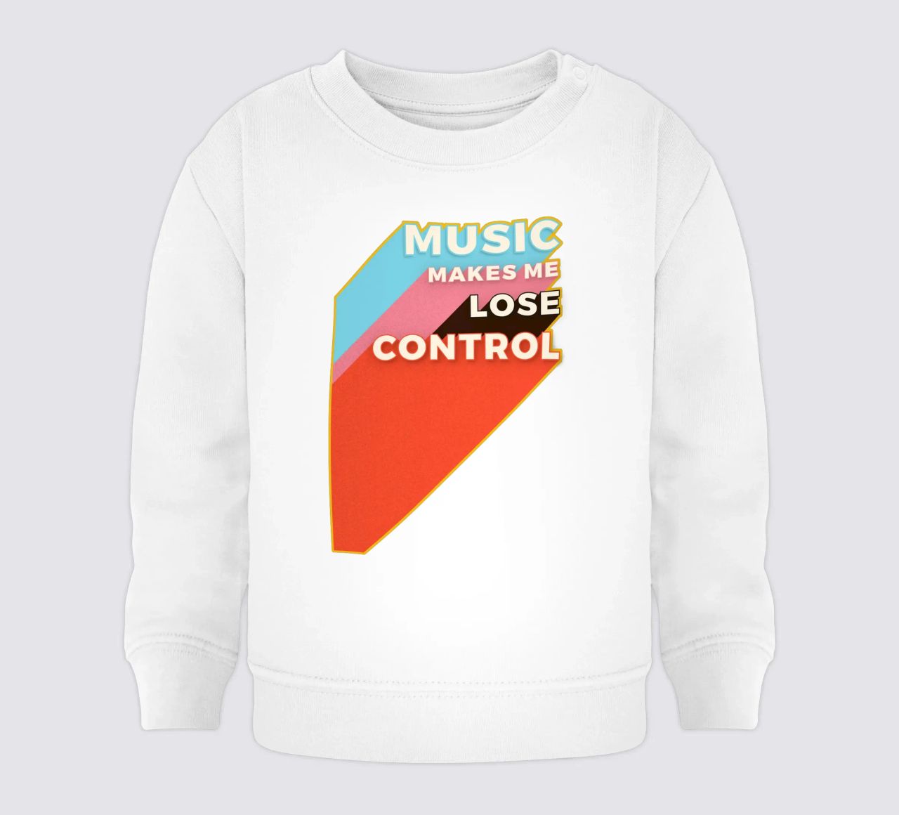 Music Makes Me Lose Control – Bold Retro Typography felpa neonato da showmemars