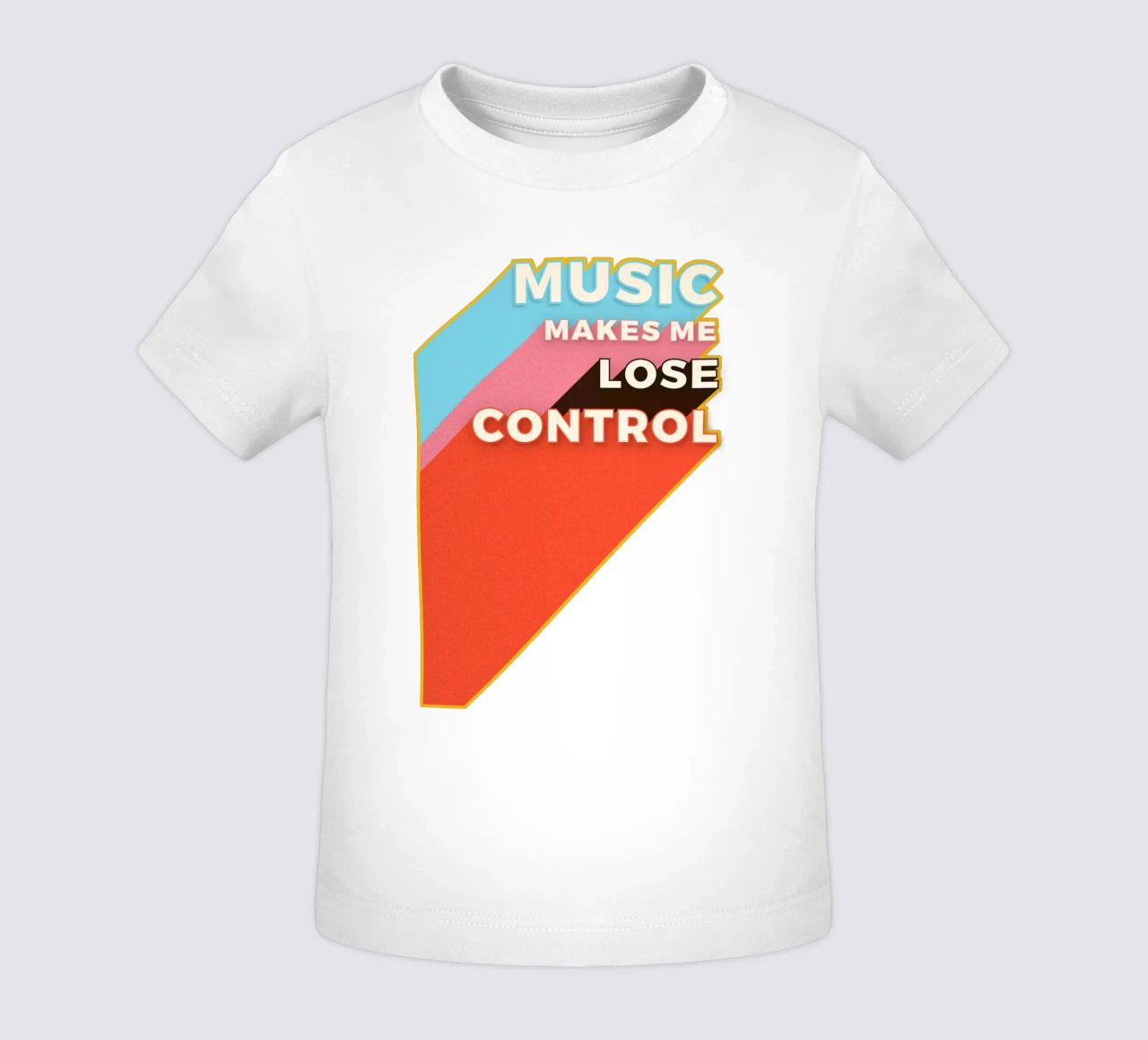 Music Makes Me Lose Control – Bold Retro Typography maglietta neonato da showmemars