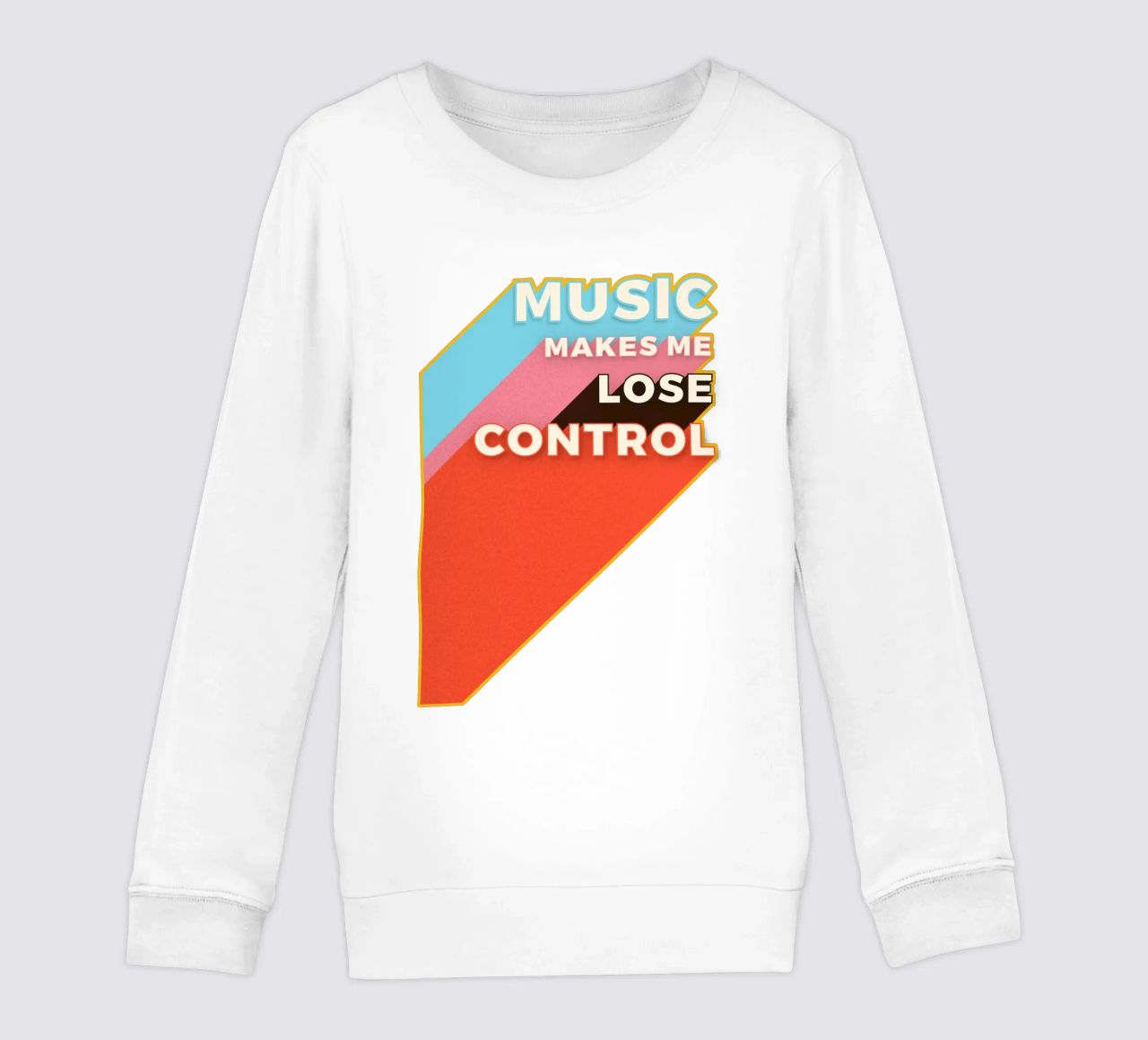 Music Makes Me Lose Control – Bold Retro Typography felpa bambino da showmemars