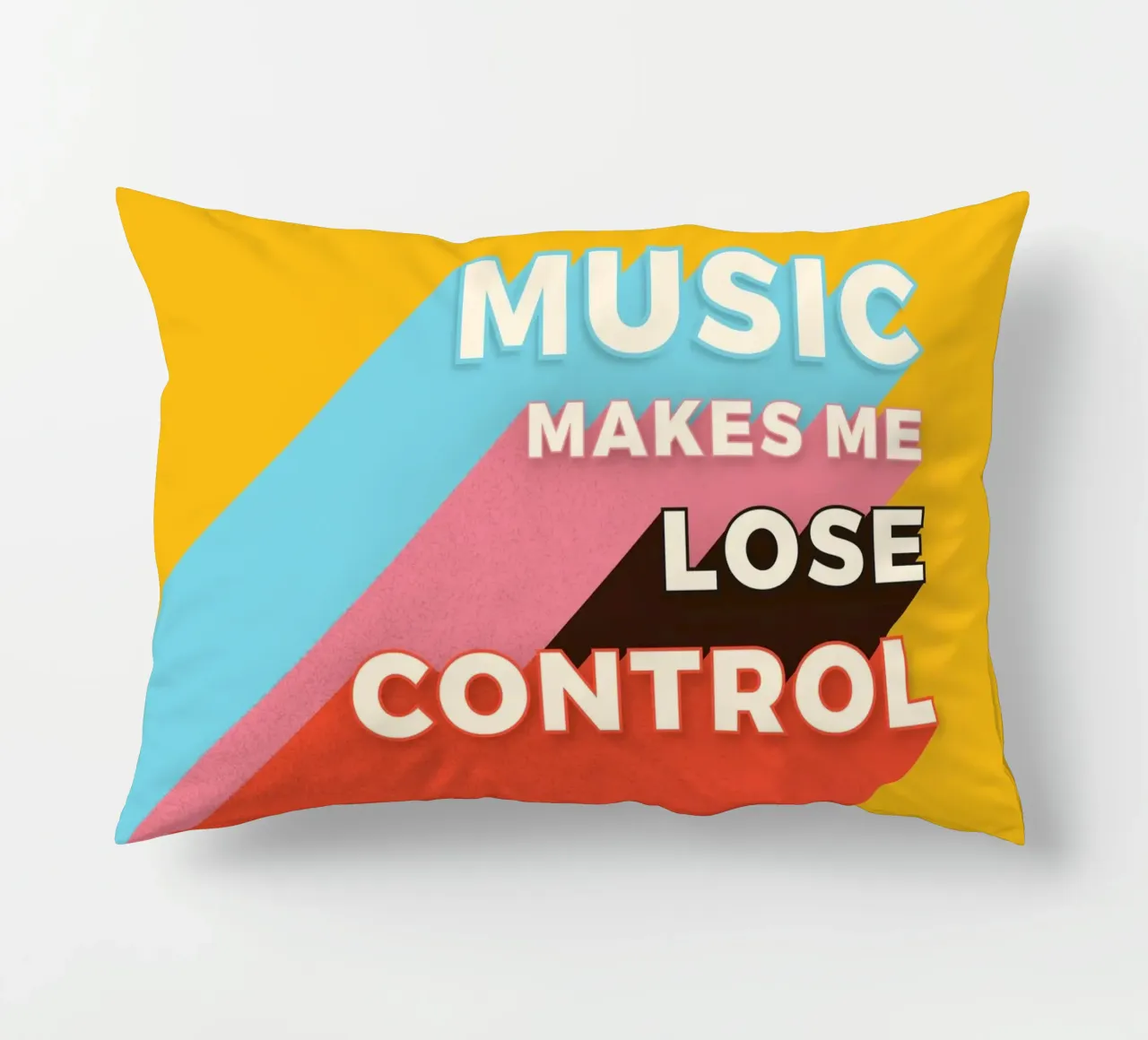 Music Makes Me Lose Control – Bold Retro Typography cuscino da showmemars