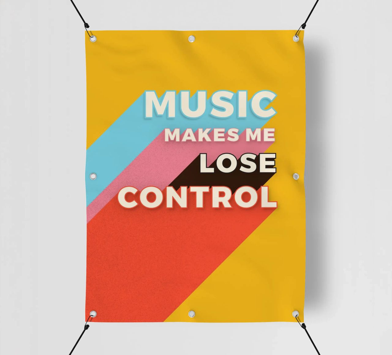 Music Makes Me Lose Control – Bold Retro Typography telo in pvc da showmemars