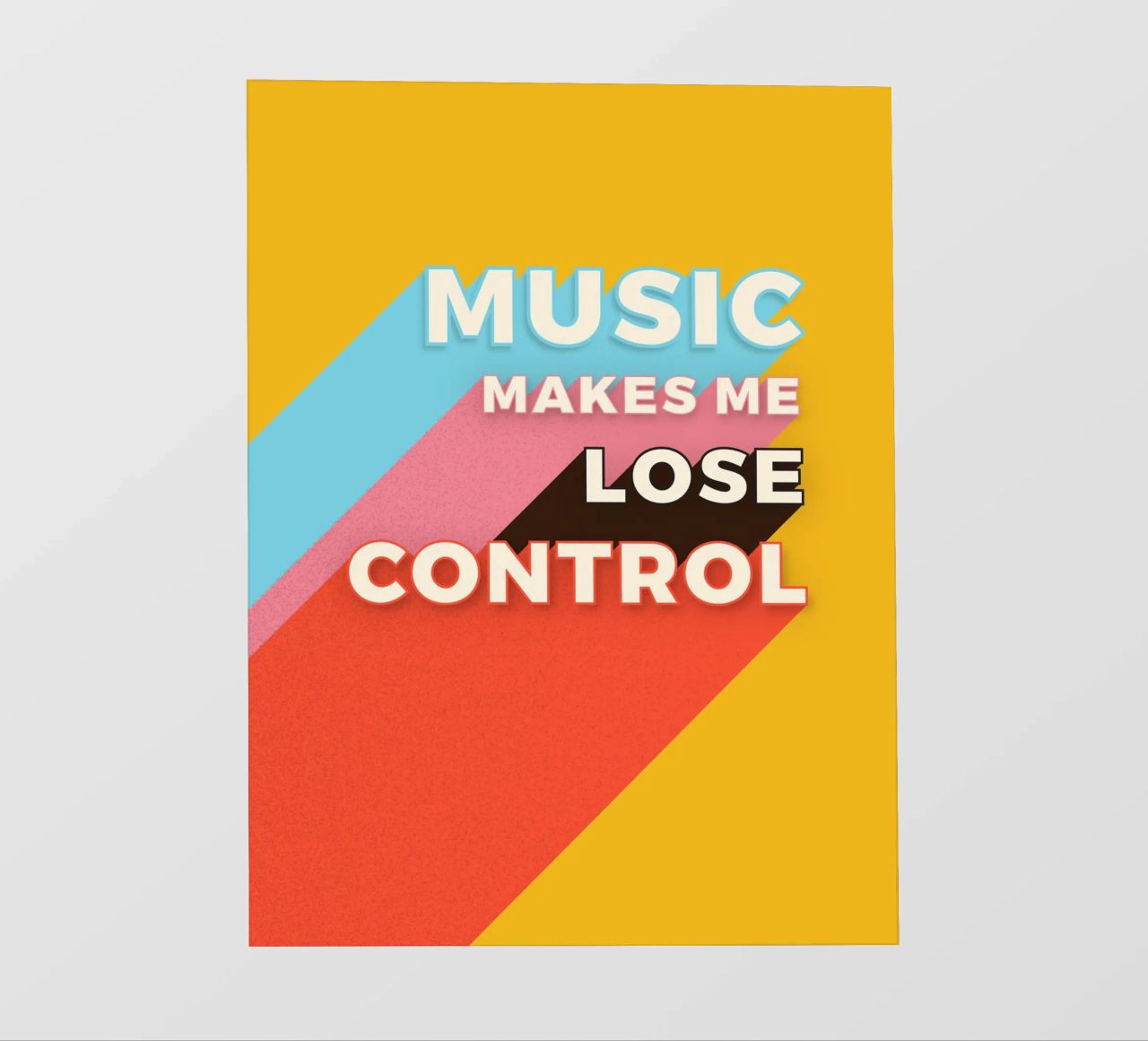 Music Makes Me Lose Control – Bold Retro Typography telo in pvc da showmemars
