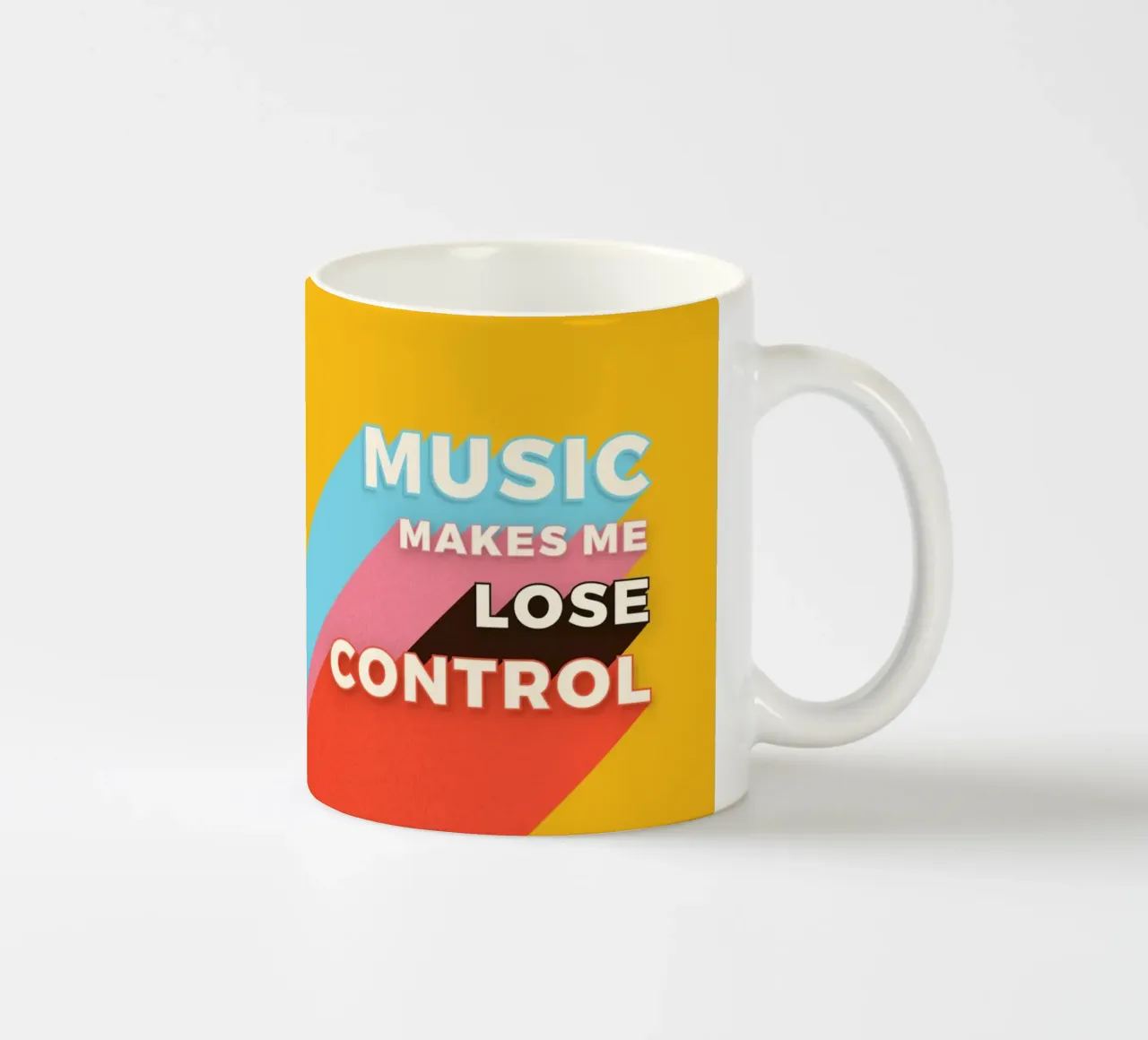Music Makes Me Lose Control – Bold Retro Typography taza de cerámica de showmemars