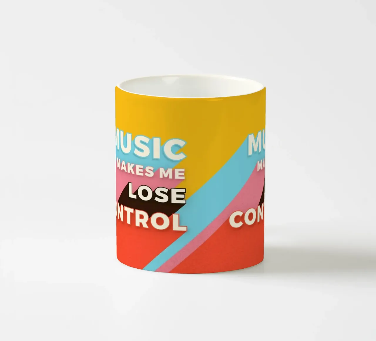 Music Makes Me Lose Control – Bold Retro Typography tazza in ceramica da showmemars