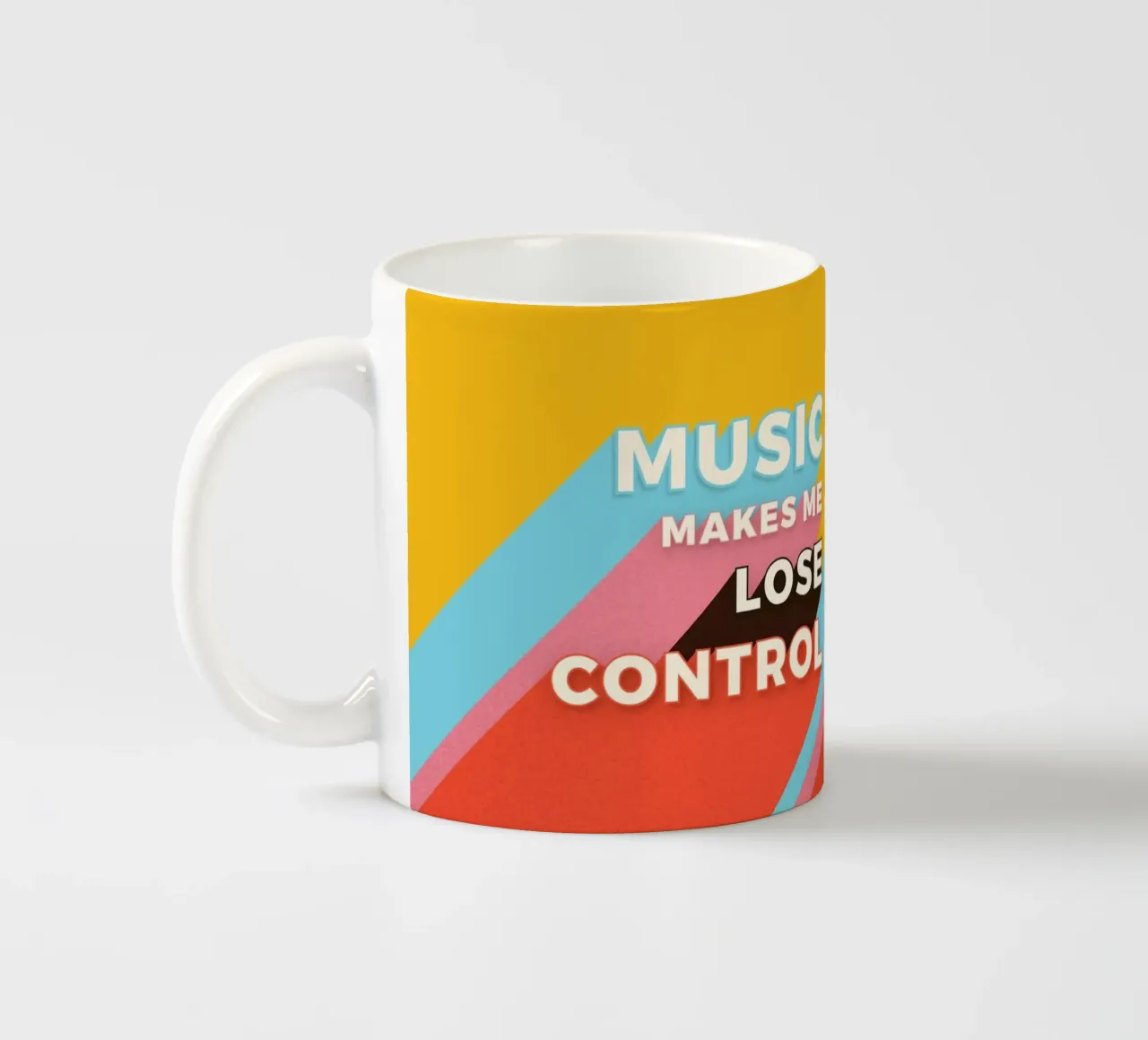 Music Makes Me Lose Control – Bold Retro Typography taza de cerámica de showmemars