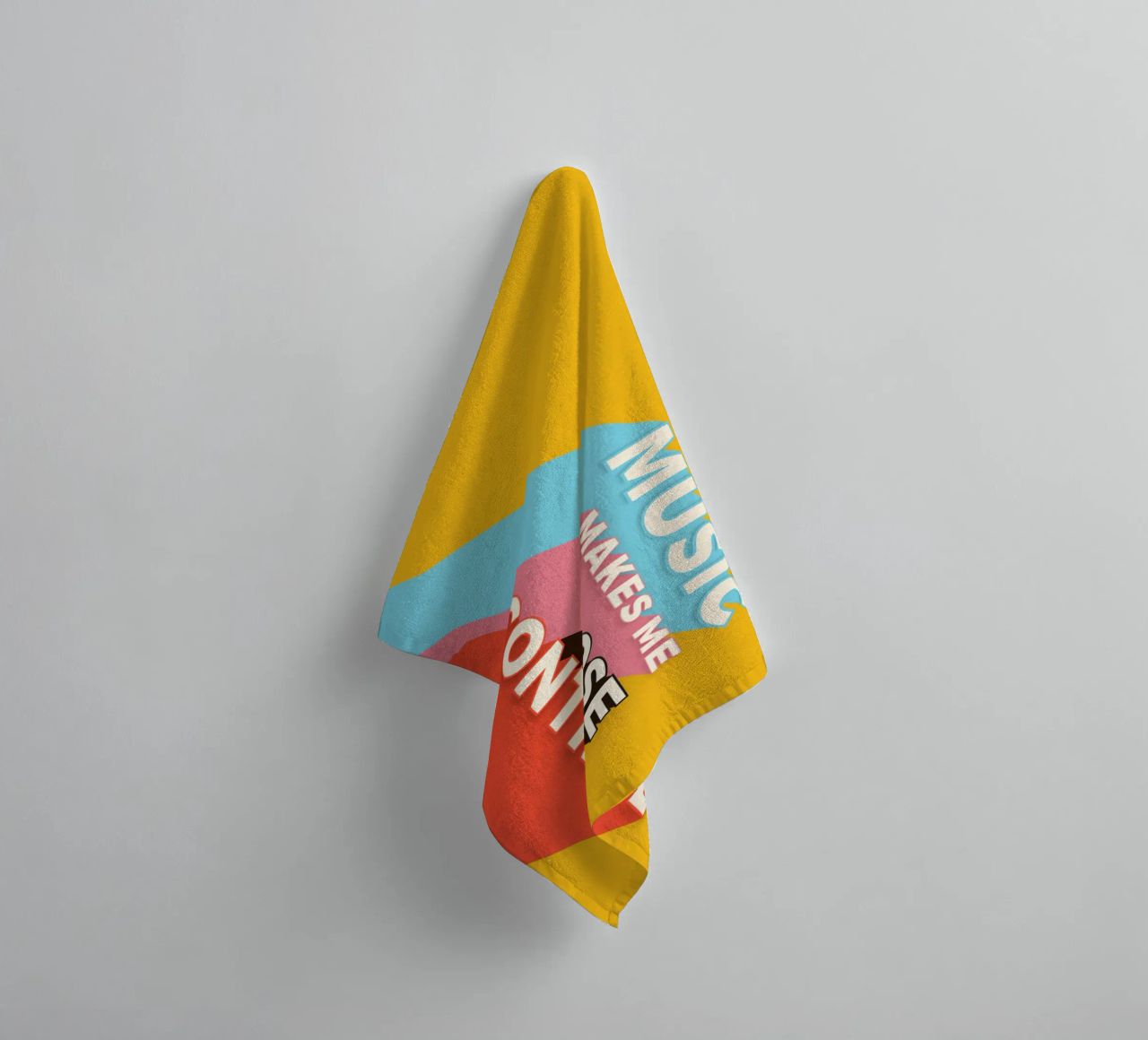 Music Makes Me Lose Control – Bold Retro Typography asciugamano da bagno da showmemars