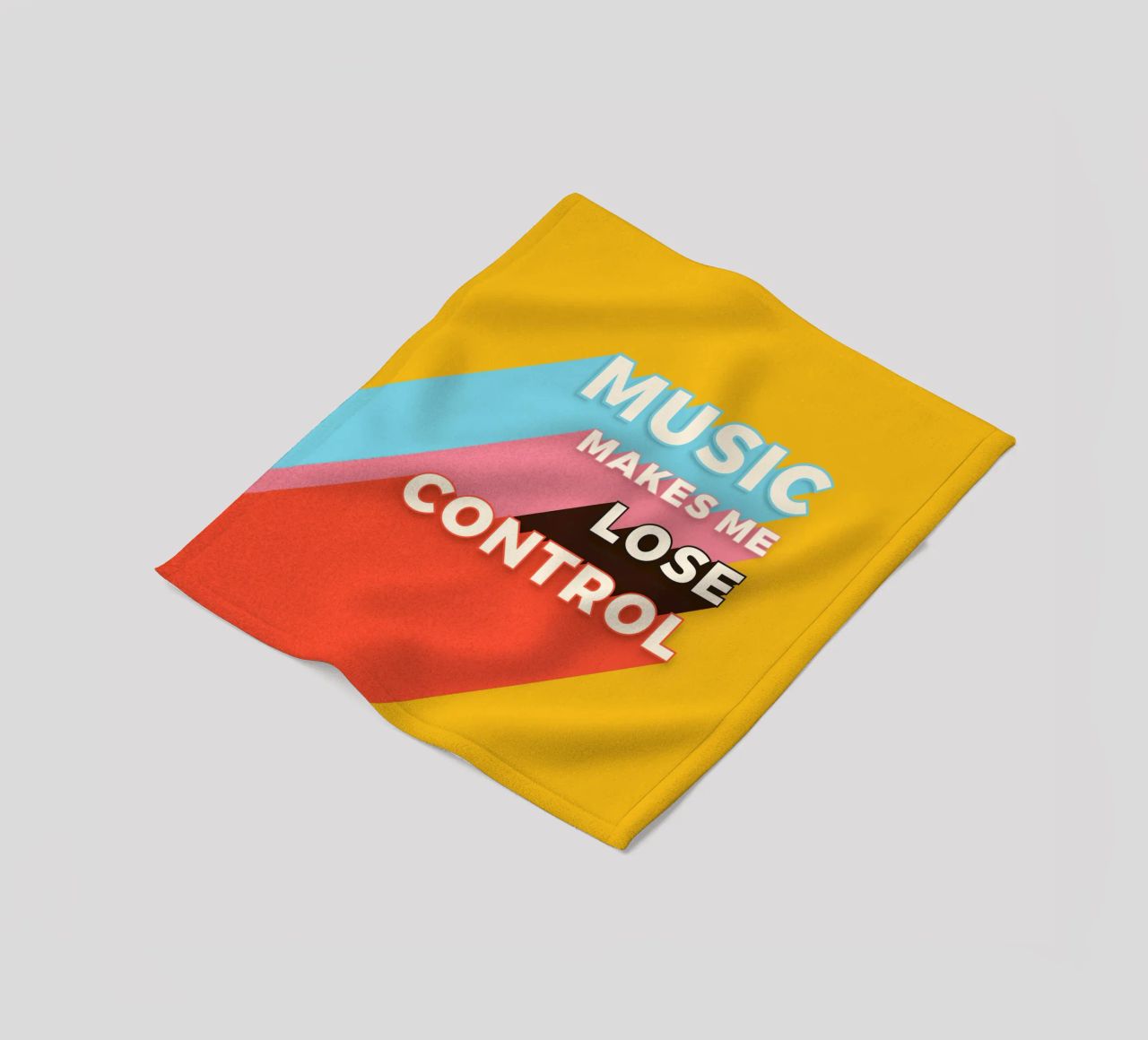 Music Makes Me Lose Control – Bold Retro Typography coperta in pile da showmemars