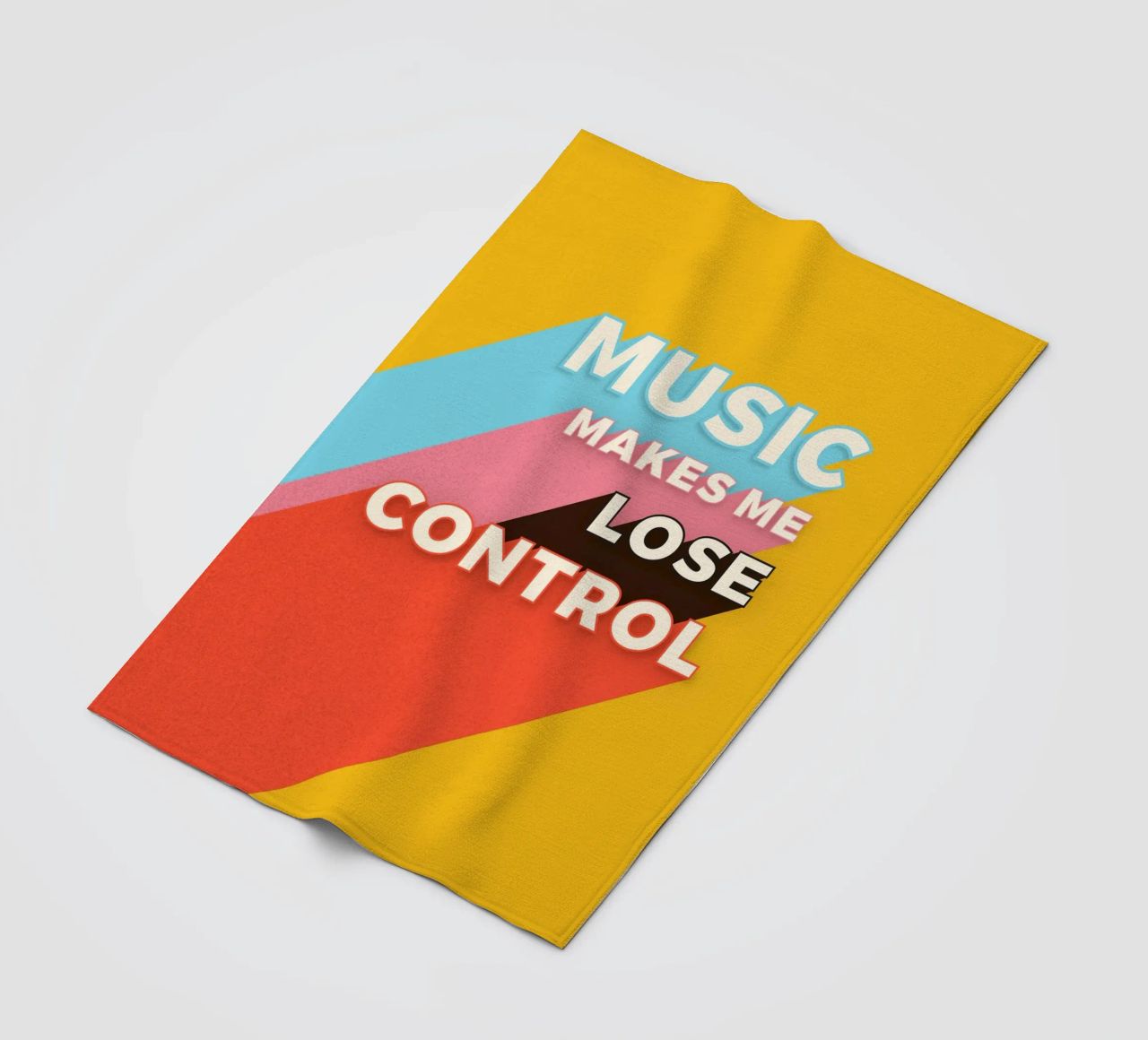 Music Makes Me Lose Control – Bold Retro Typography coperta in pile da showmemars