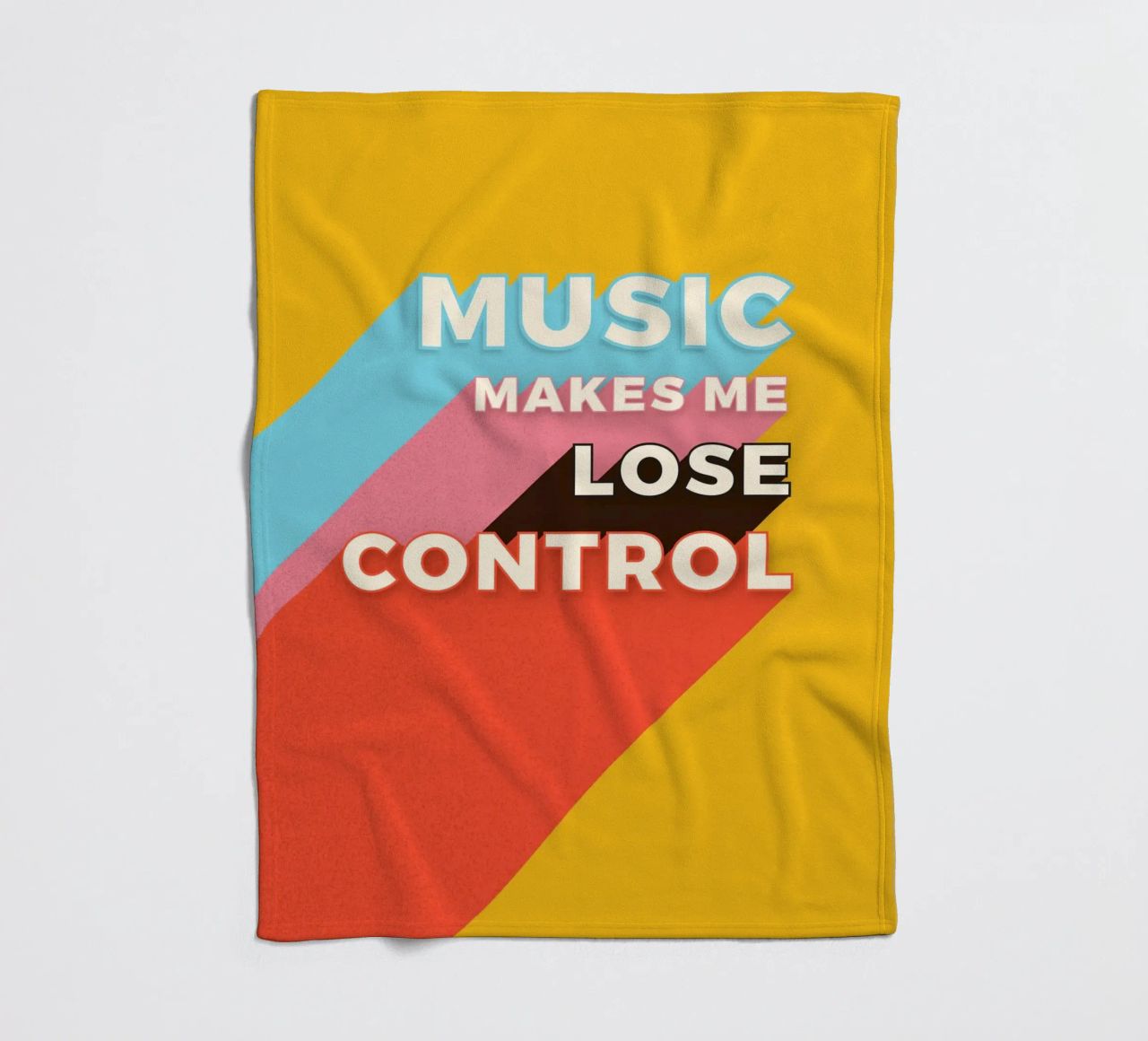 Music Makes Me Lose Control – Bold Retro Typography coperta in pile da showmemars