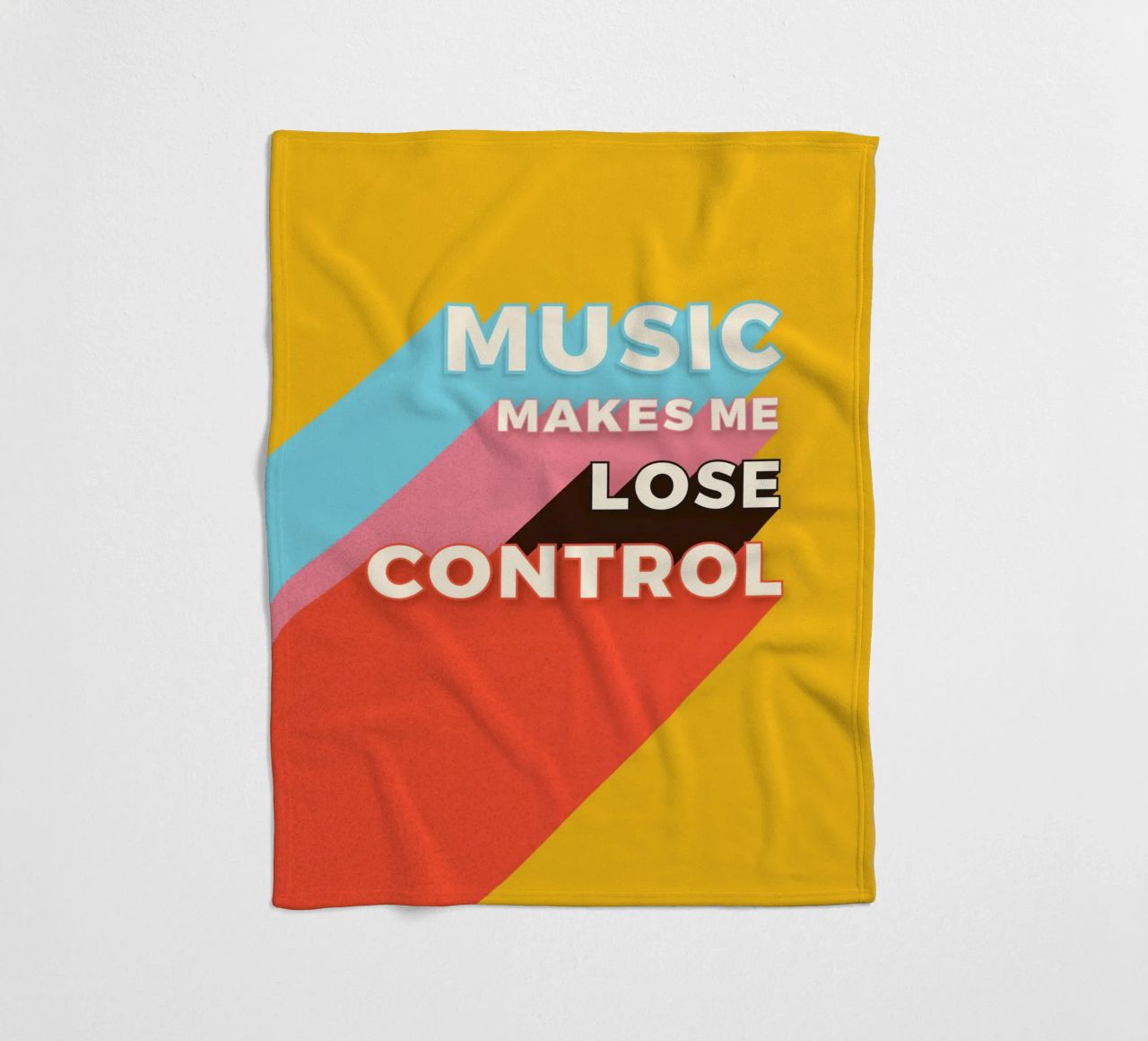 Music Makes Me Lose Control – Bold Retro Typography coperta in pile da showmemars