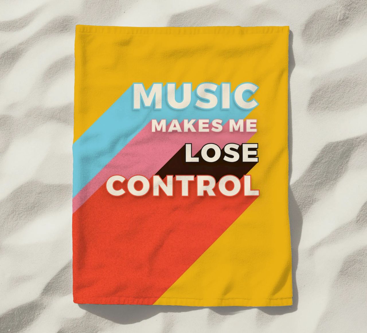 Music Makes Me Lose Control – Bold Retro Typography telo mare da showmemars