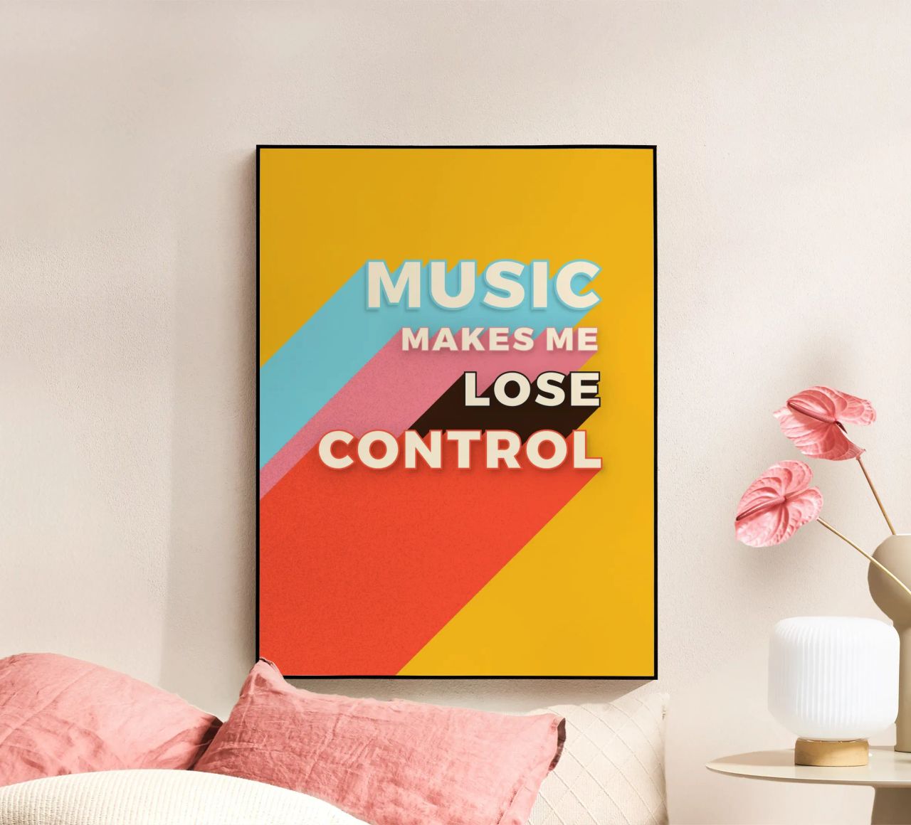 Music Makes Me Lose Control – Bold Retro Typography plexiglass da showmemars