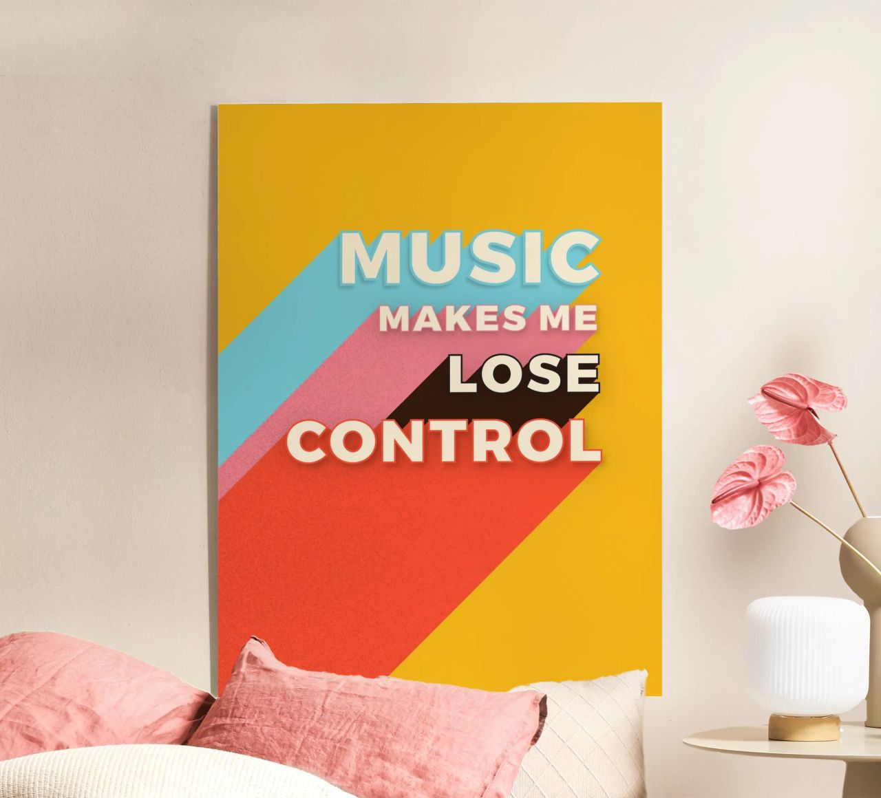 Music Makes Me Lose Control – Bold Retro Typography plexiglass da showmemars