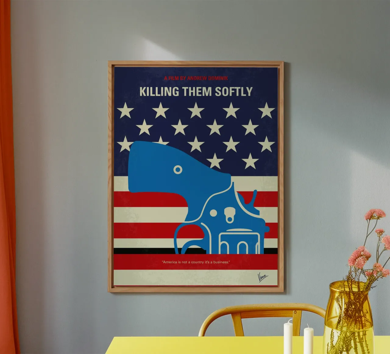 No1405 My Killing Them Softly minimal movie poster alluminio dibond da Chungkong