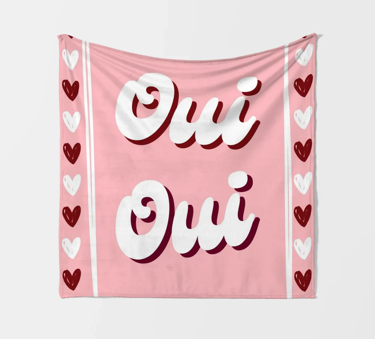 Oui Oui, detto francese, cuoricini preppy coperta in pile da pdigitalprints