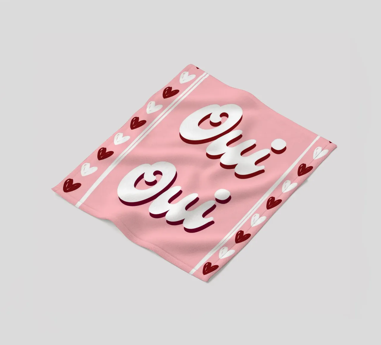 Oui Oui, detto francese, cuoricini preppy coperta in pile da pdigitalprints
