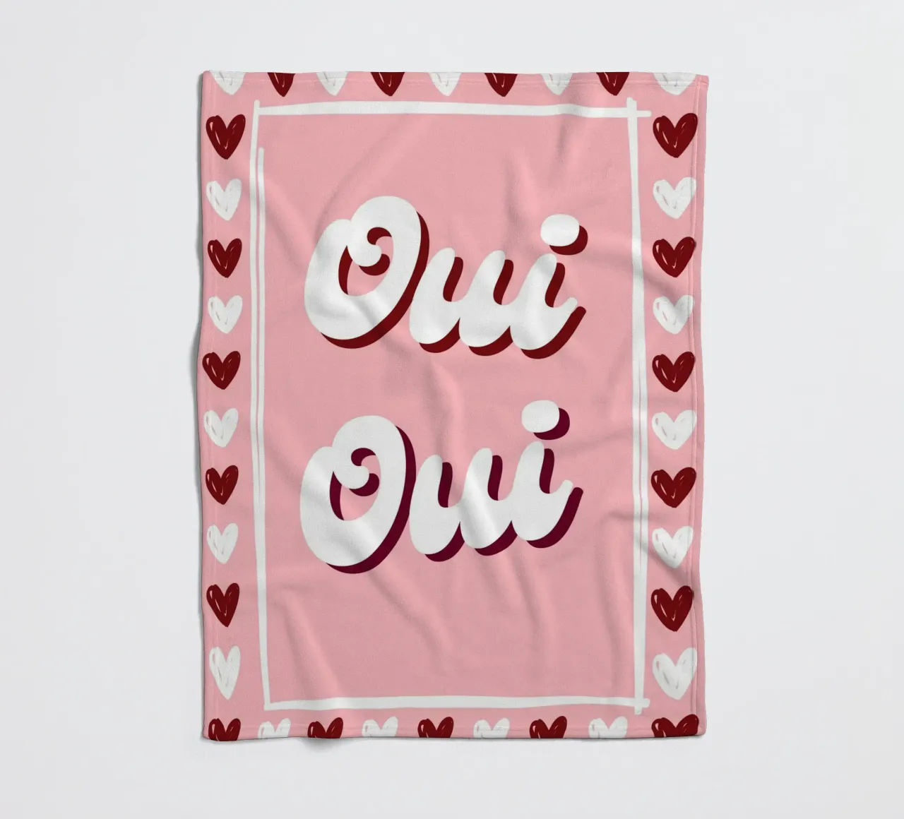 Oui Oui, detto francese, cuoricini preppy coperta in pile da pdigitalprints