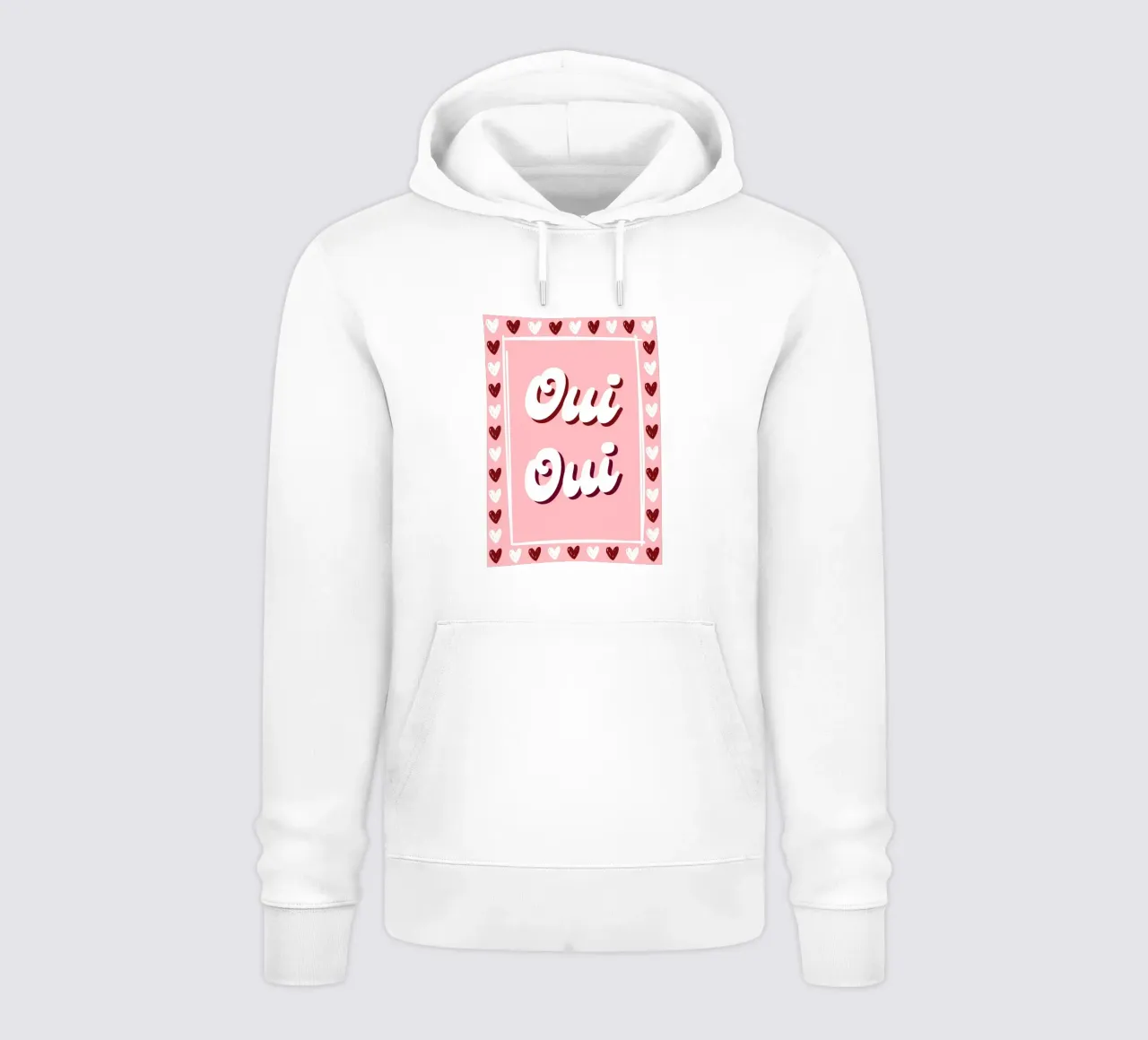 Oui Oui, detto francese, cuoricini preppy felpa con cappuccio da pdigitalprints